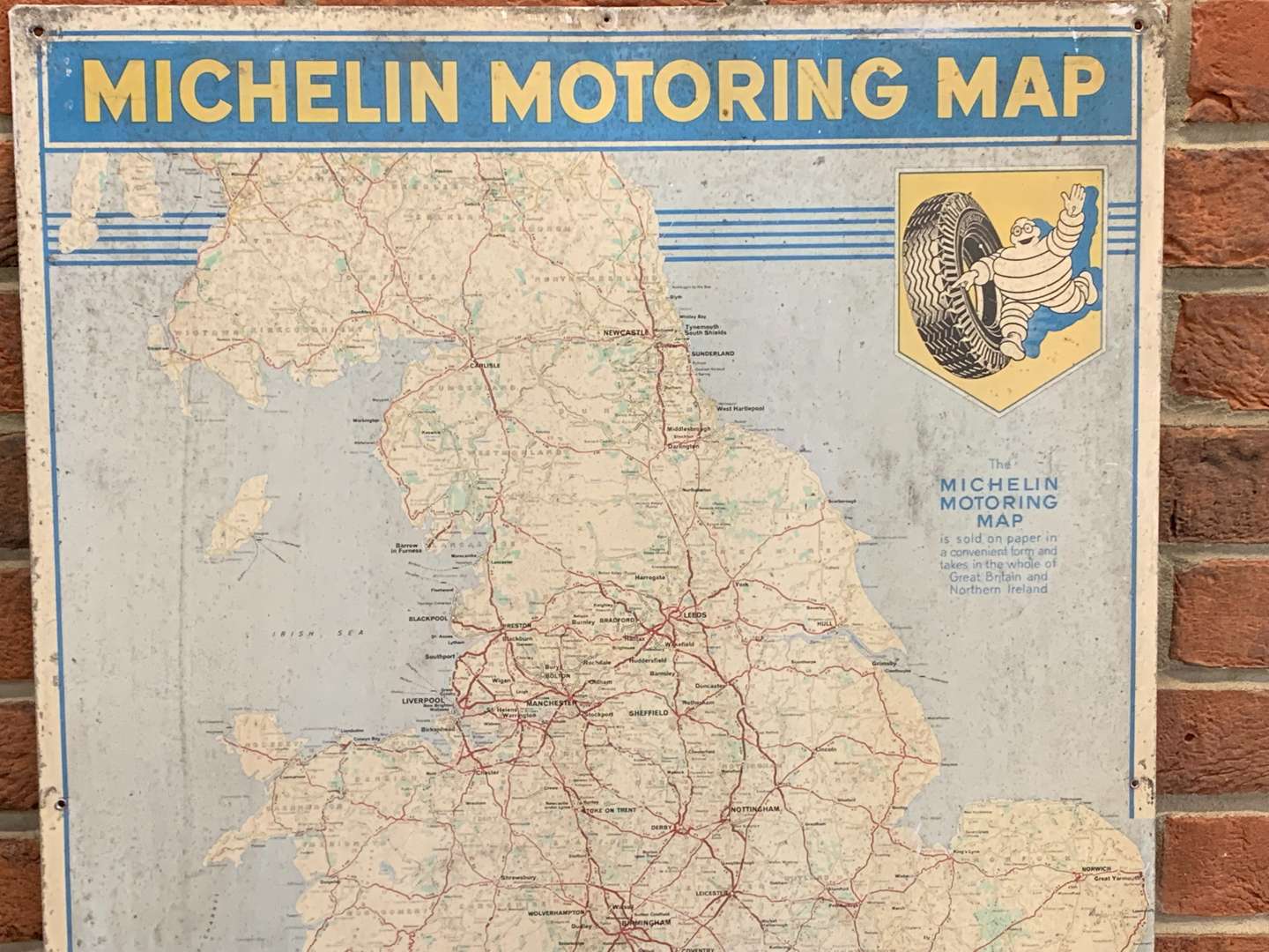 <p>Tin Michelin Motoring Map Sign</p>