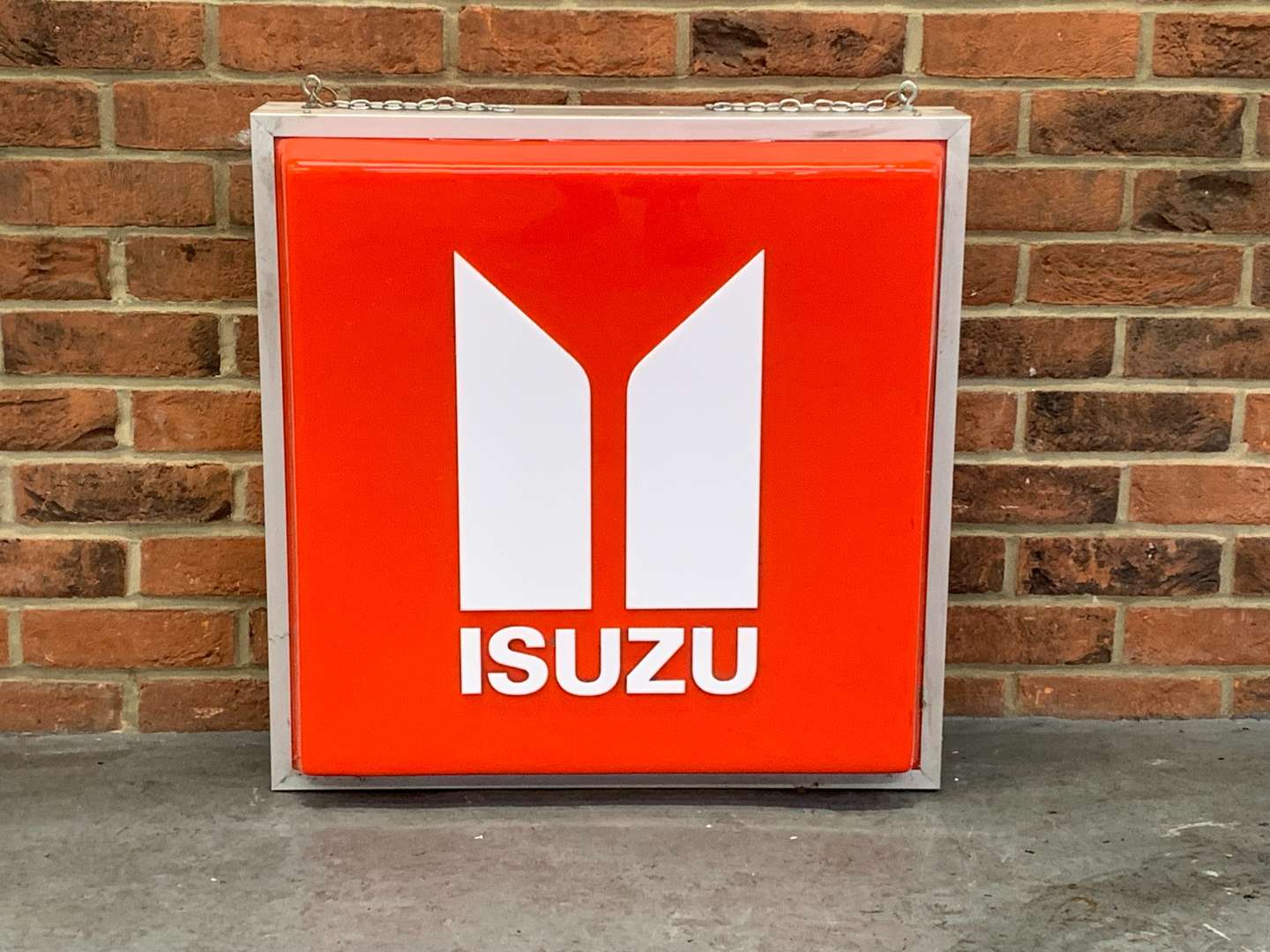 <p>Isuzu Hanging Illuminated Dealership Sign</p>