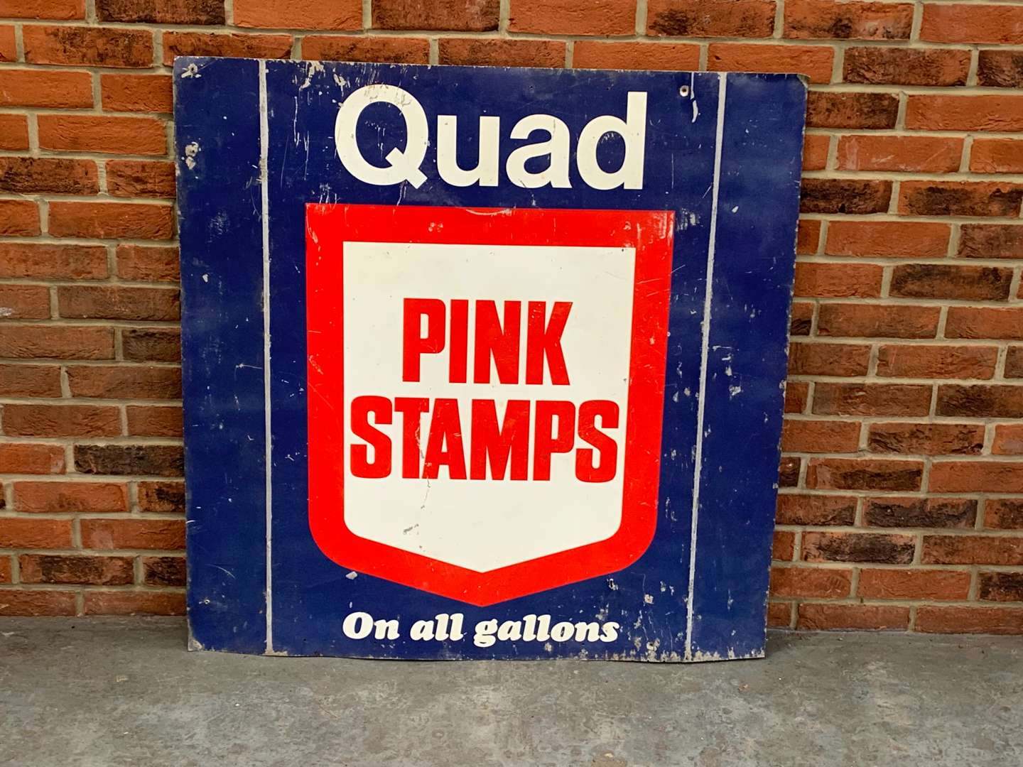 <p>Quad Pink Stamps Aluminium Sign</p>