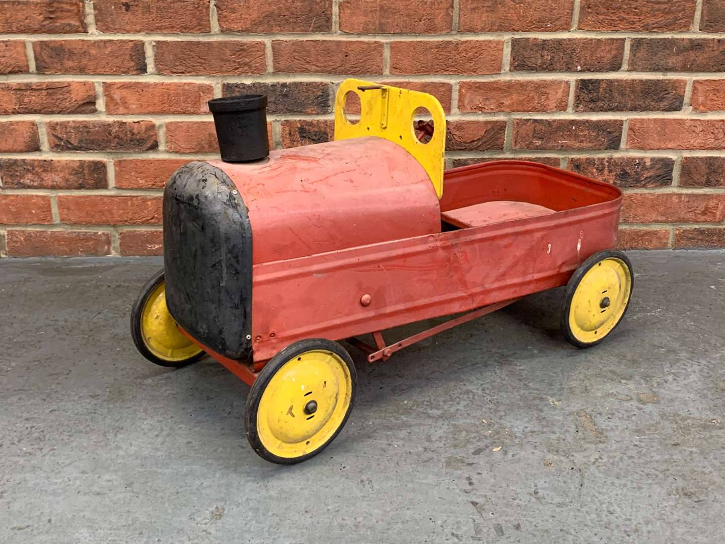 <p>Tin Plate Child's Pedal Train</p>