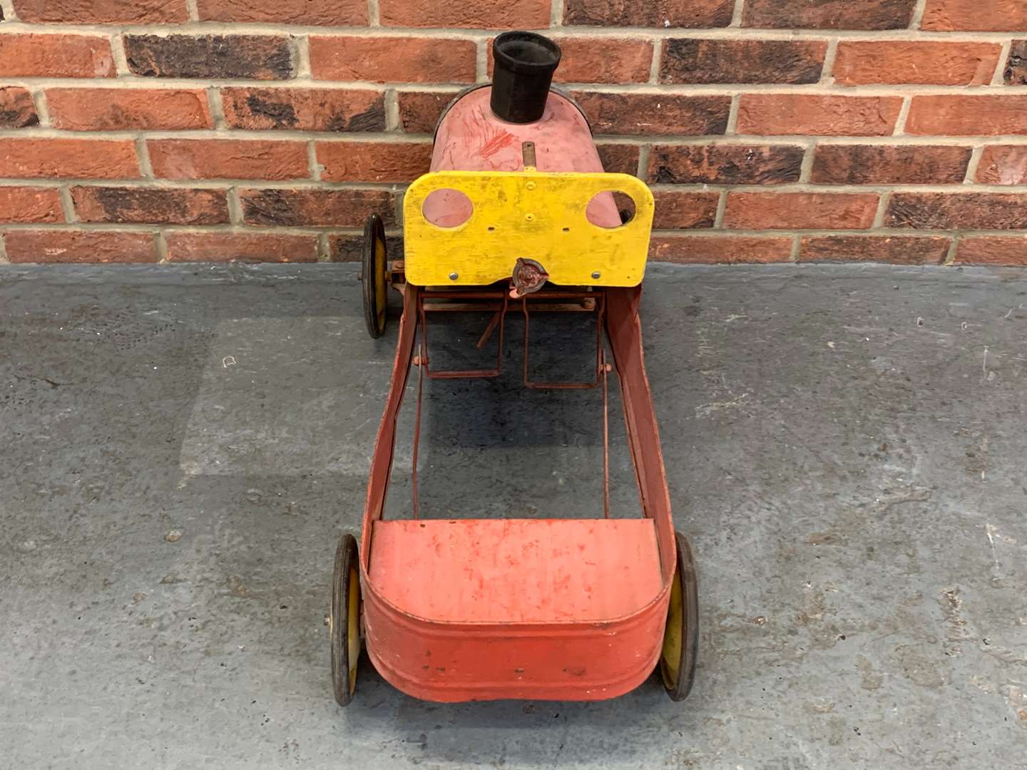 <p>Tin Plate Child's Pedal Train</p>