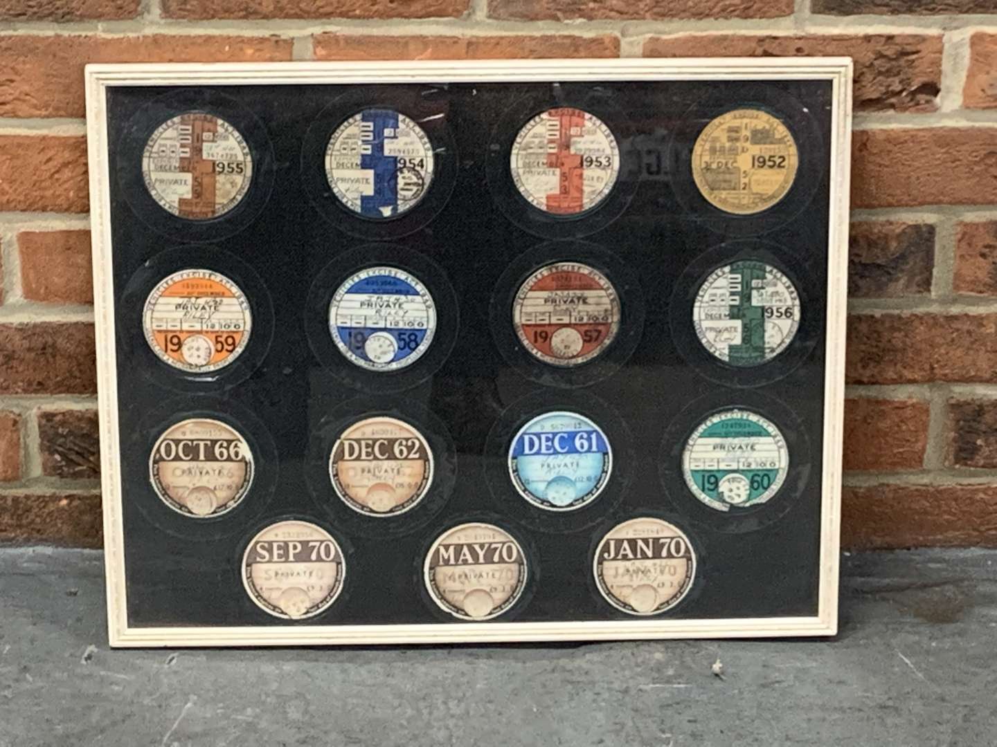 <p>Framed Riley Tax Discs&nbsp;</p>