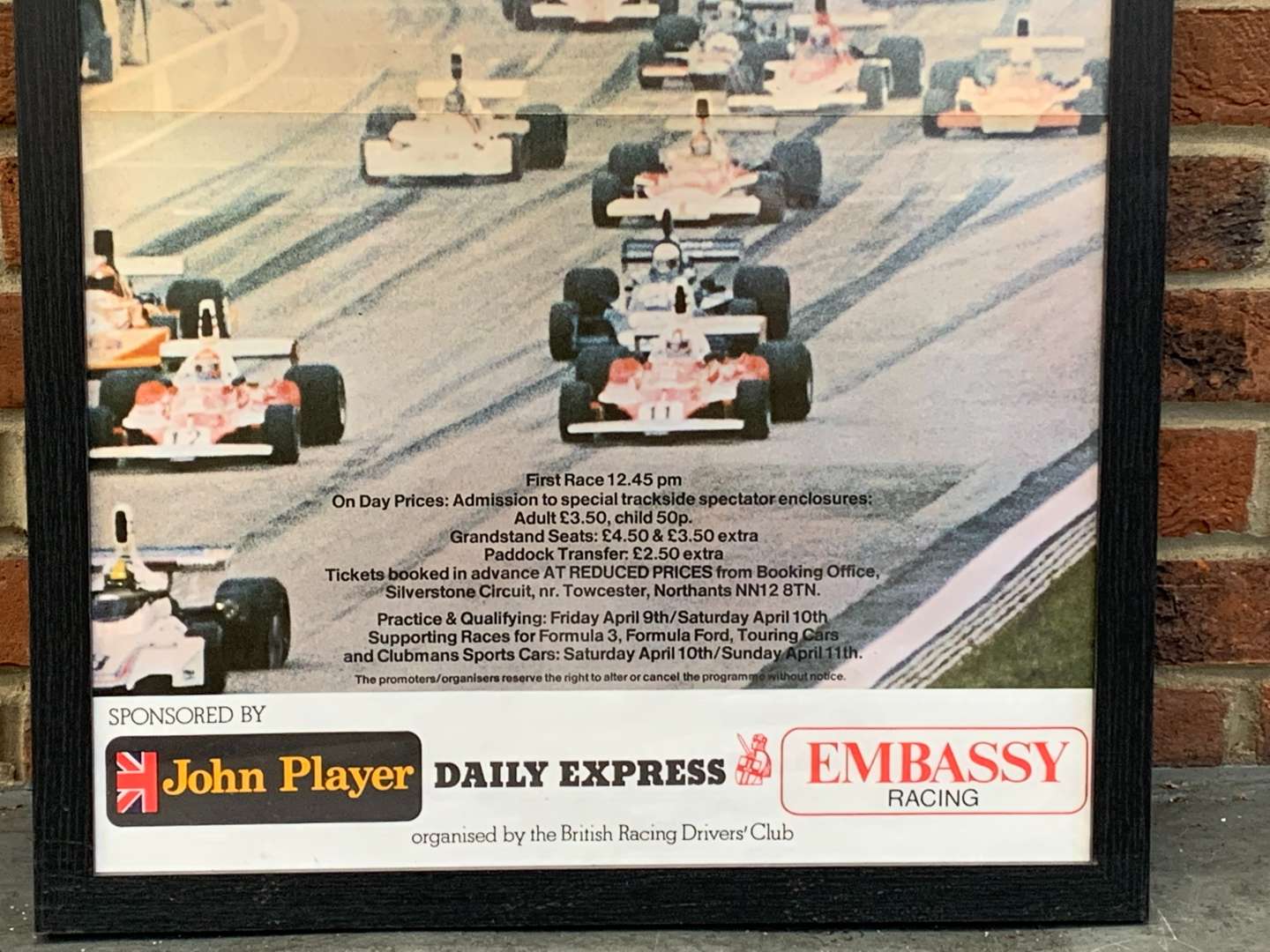 <p>Original 1976 Framed Silverstone Poster</p>