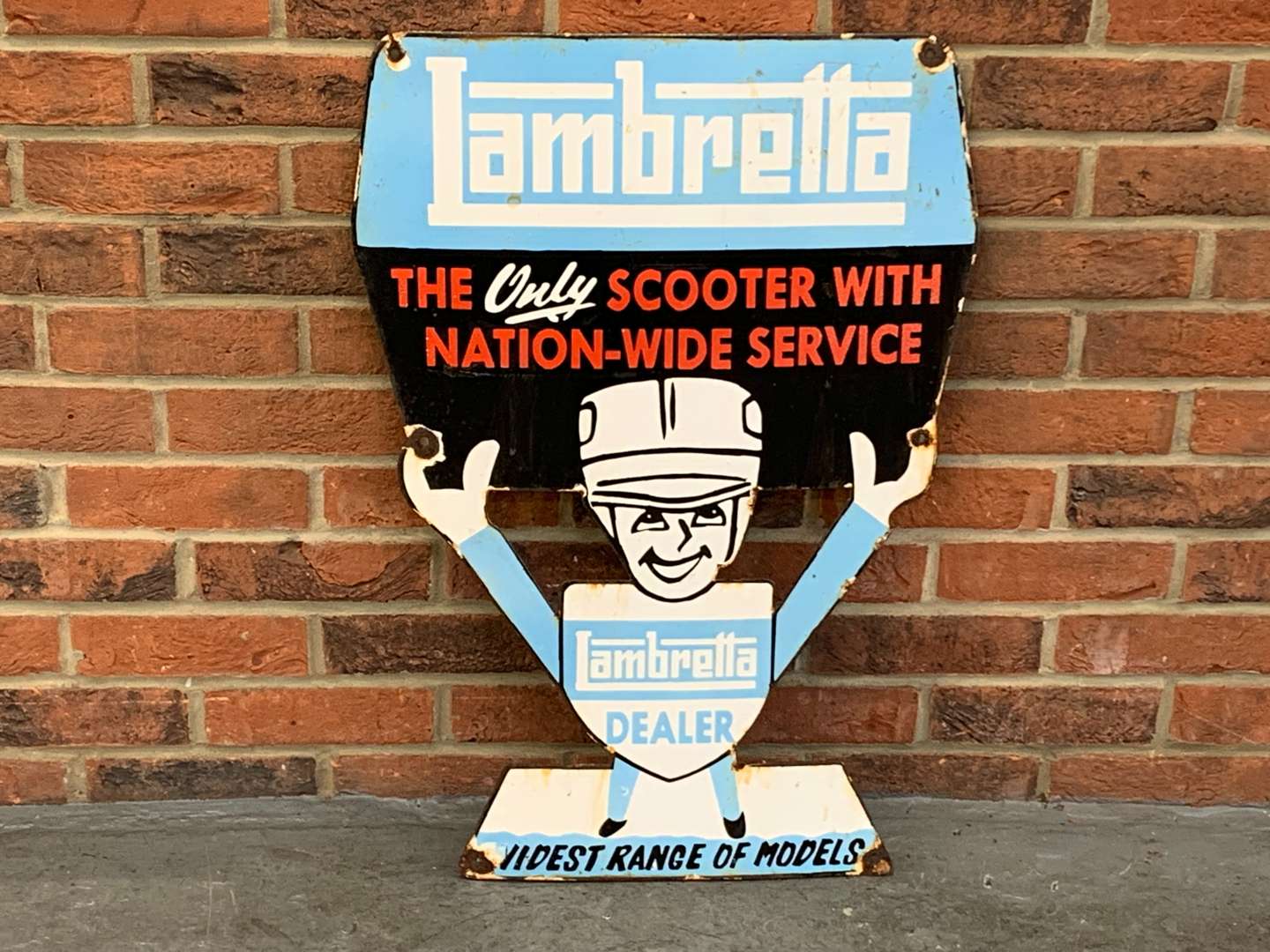 <p>Lambretta Scooters Dealer Enamel Sign</p>