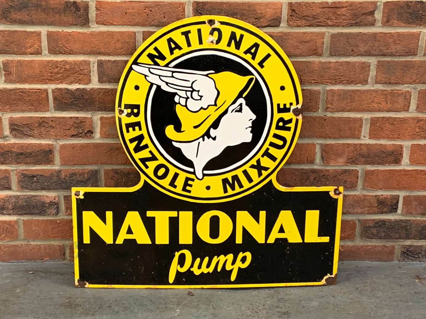 <p>National Benzole Mixture Enamel Sign</p>