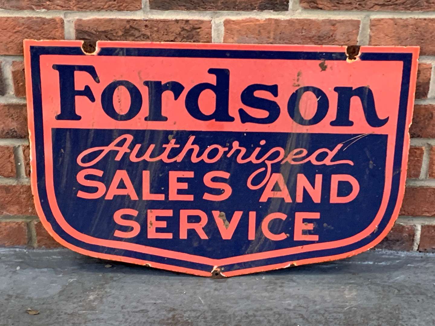 <p>Fordson Sales and Service Enamel Sign</p>