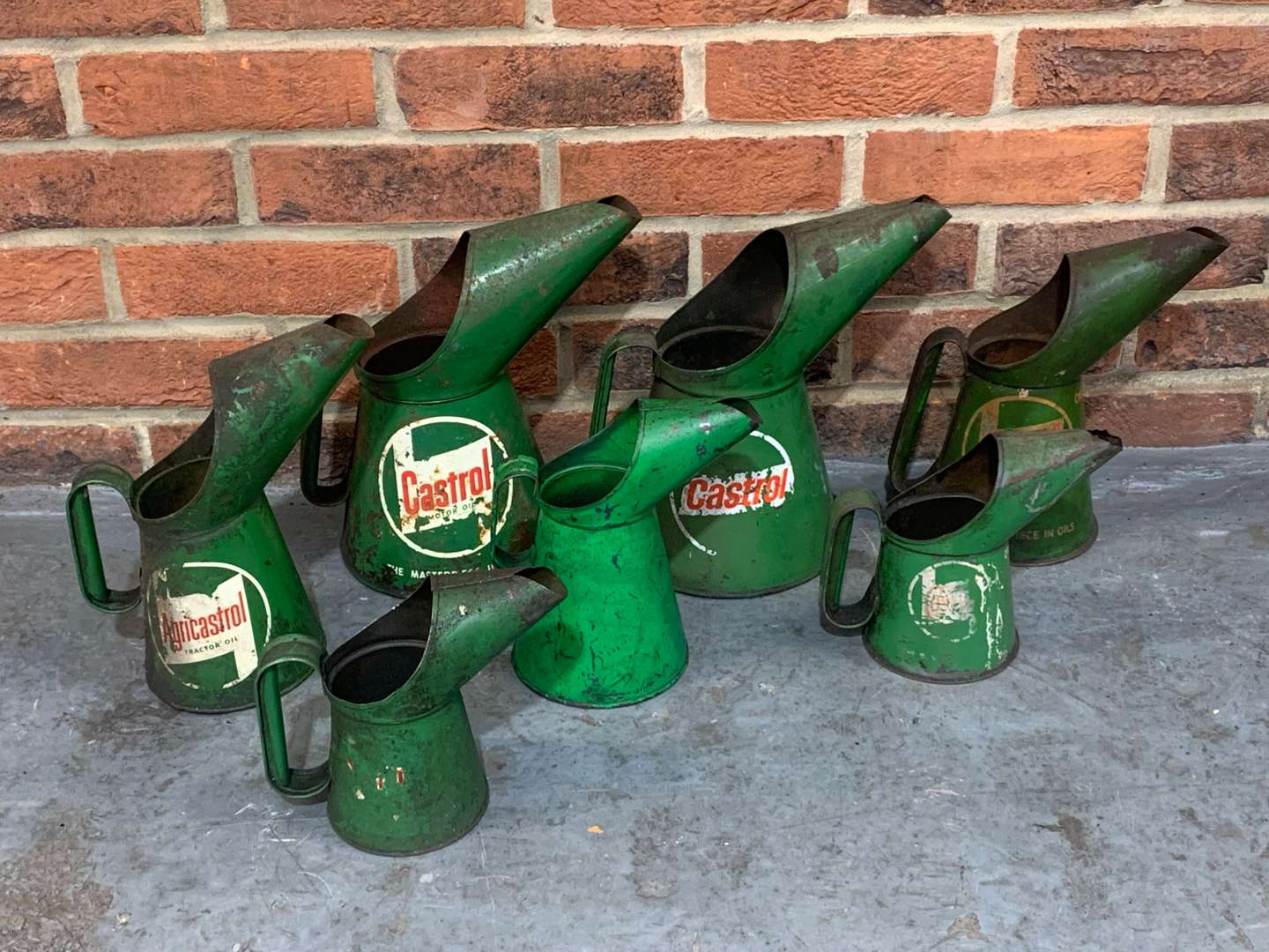 <p>Seven Castrol Oil Pourers</p>