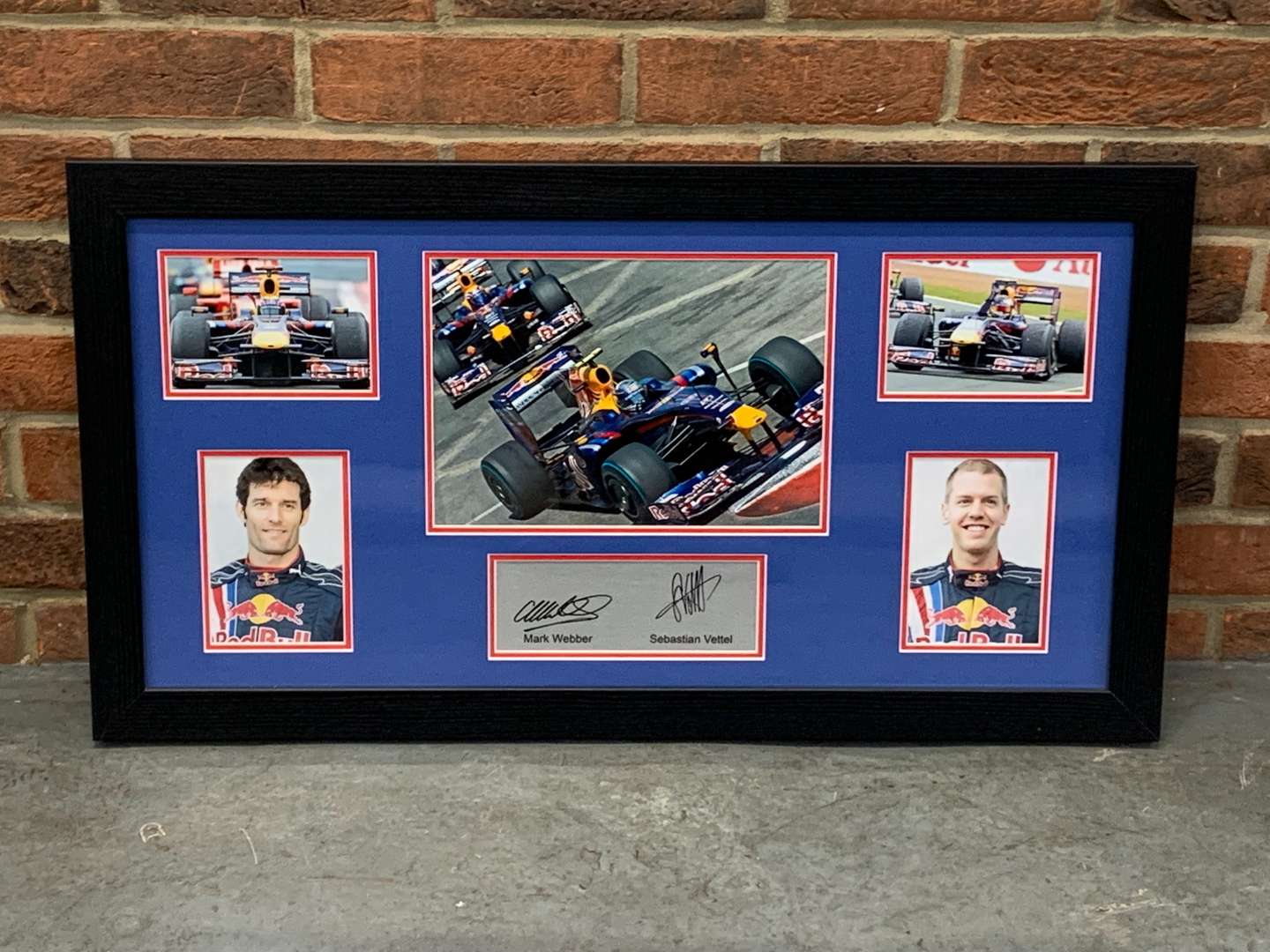 <p>Mark Webber and Sebastian Vettel Red Bull Framed Print</p>