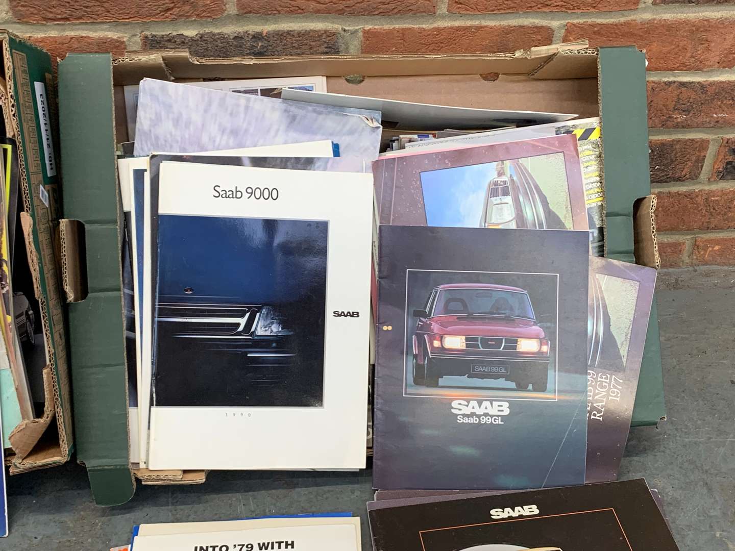 <p>Two Boxes of Mainly Saab and Rover Literature</p>