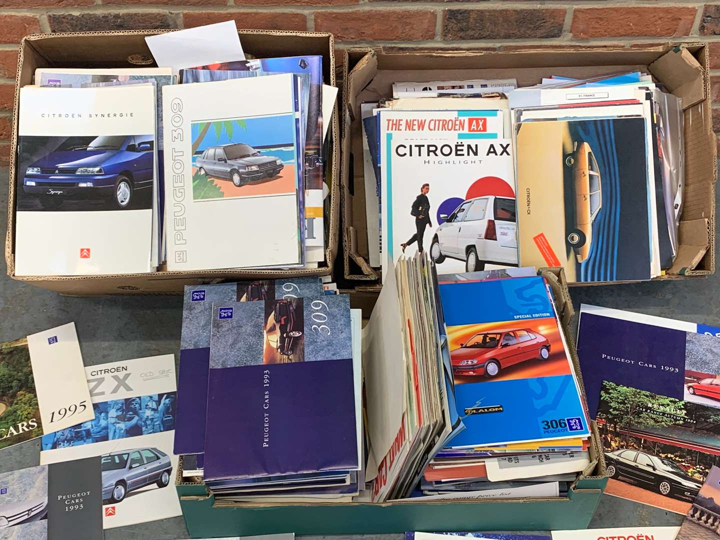 <p>Three Boxes of Mainly French Motoring Literature</p>