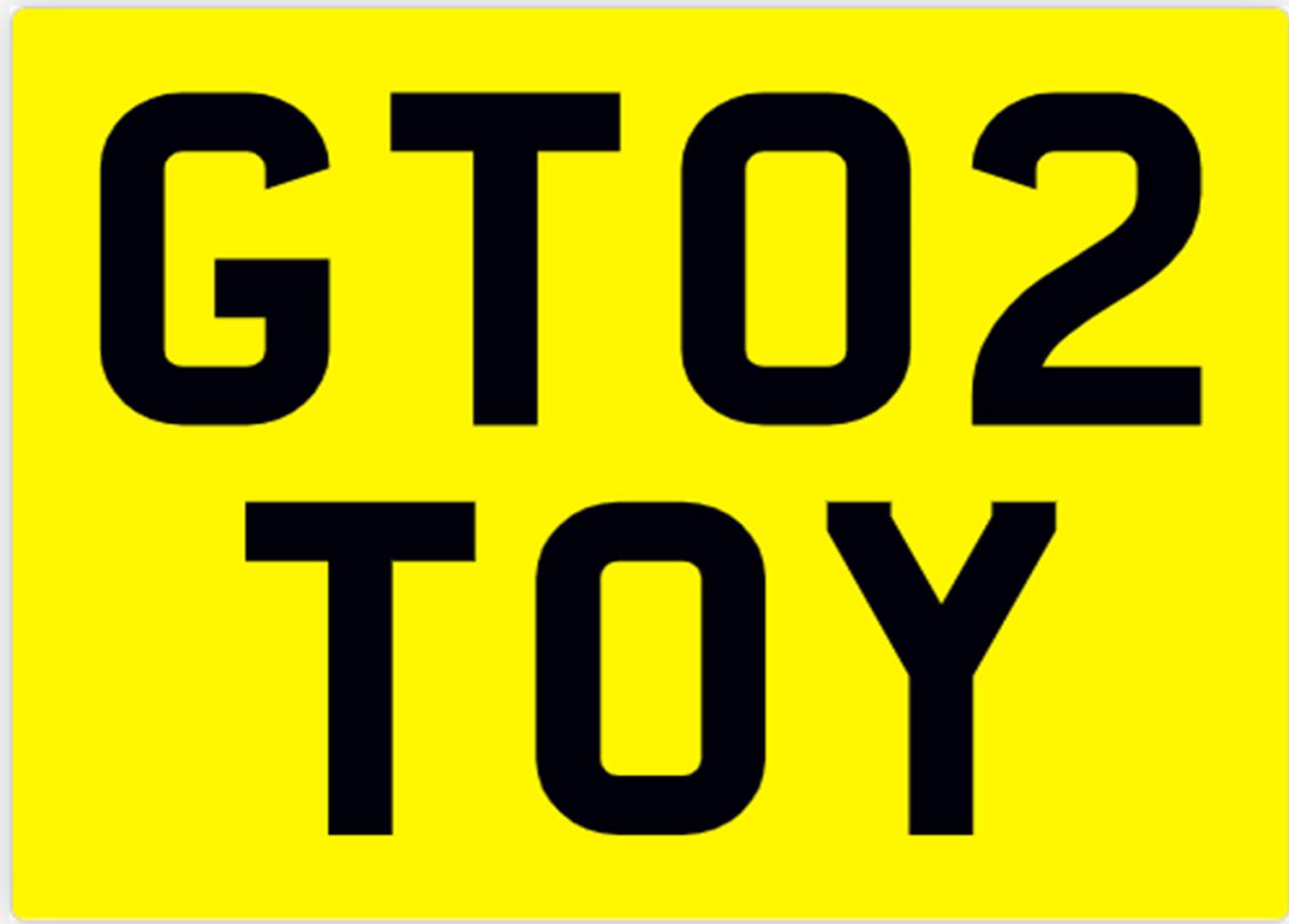 <p>&nbsp; GT02 TOY Registration number</p>