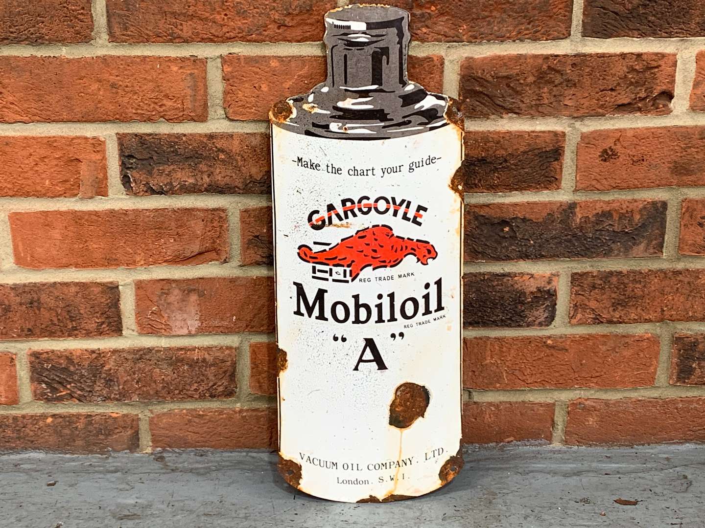 <p>Gargoyle Mobiloil Canister Enamel Sign</p>