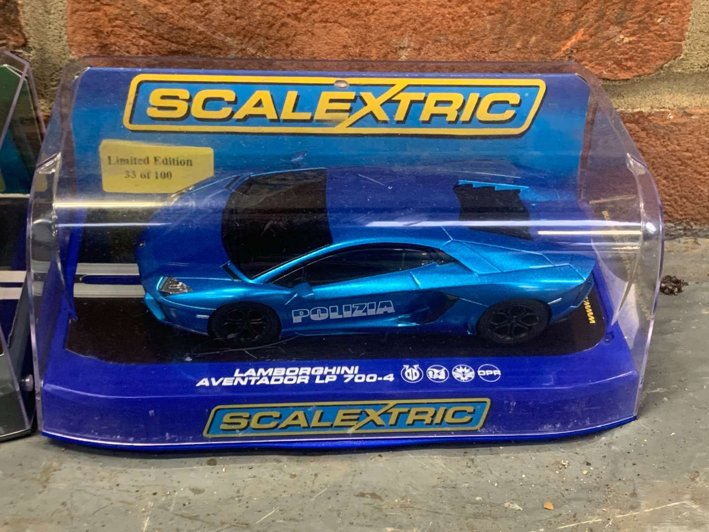 <p>Boxed Scalextric Ford Sierra RS500 and Lamborghini Aventador Cars</p>