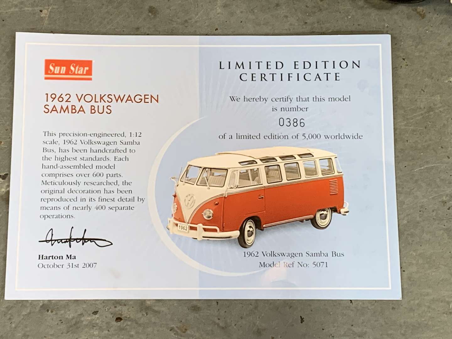 <p>Sun Star 1962 Boxed Volkswagen Samba Bus 1;12 Scale a/f</p>