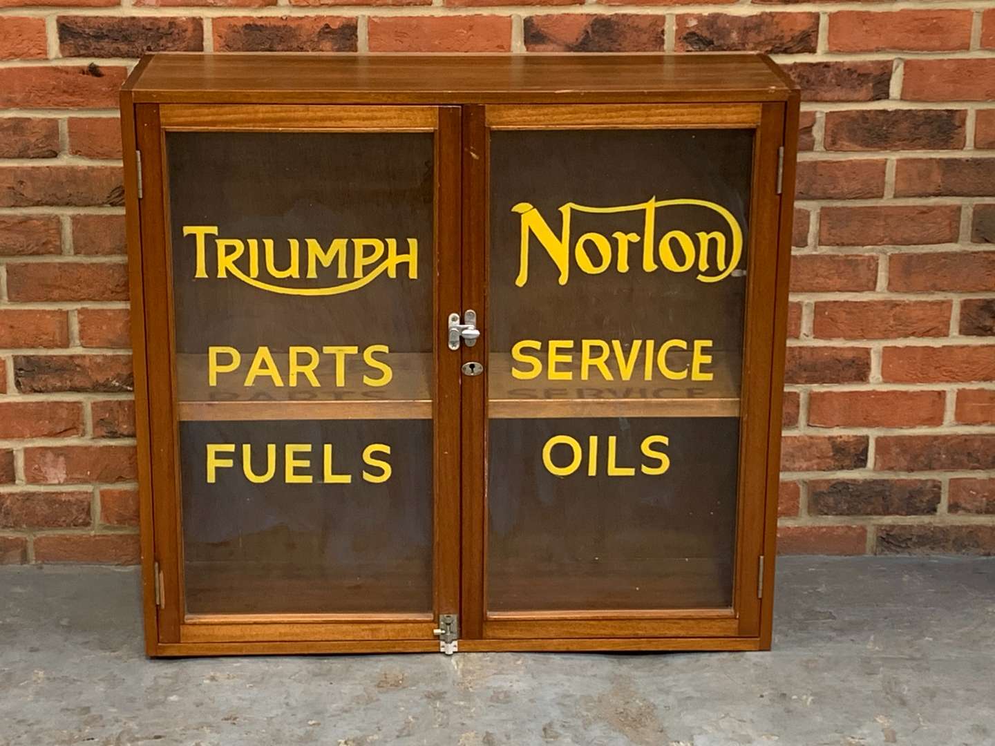 <p>Glazed Motorbike Liveried Cabinet</p>