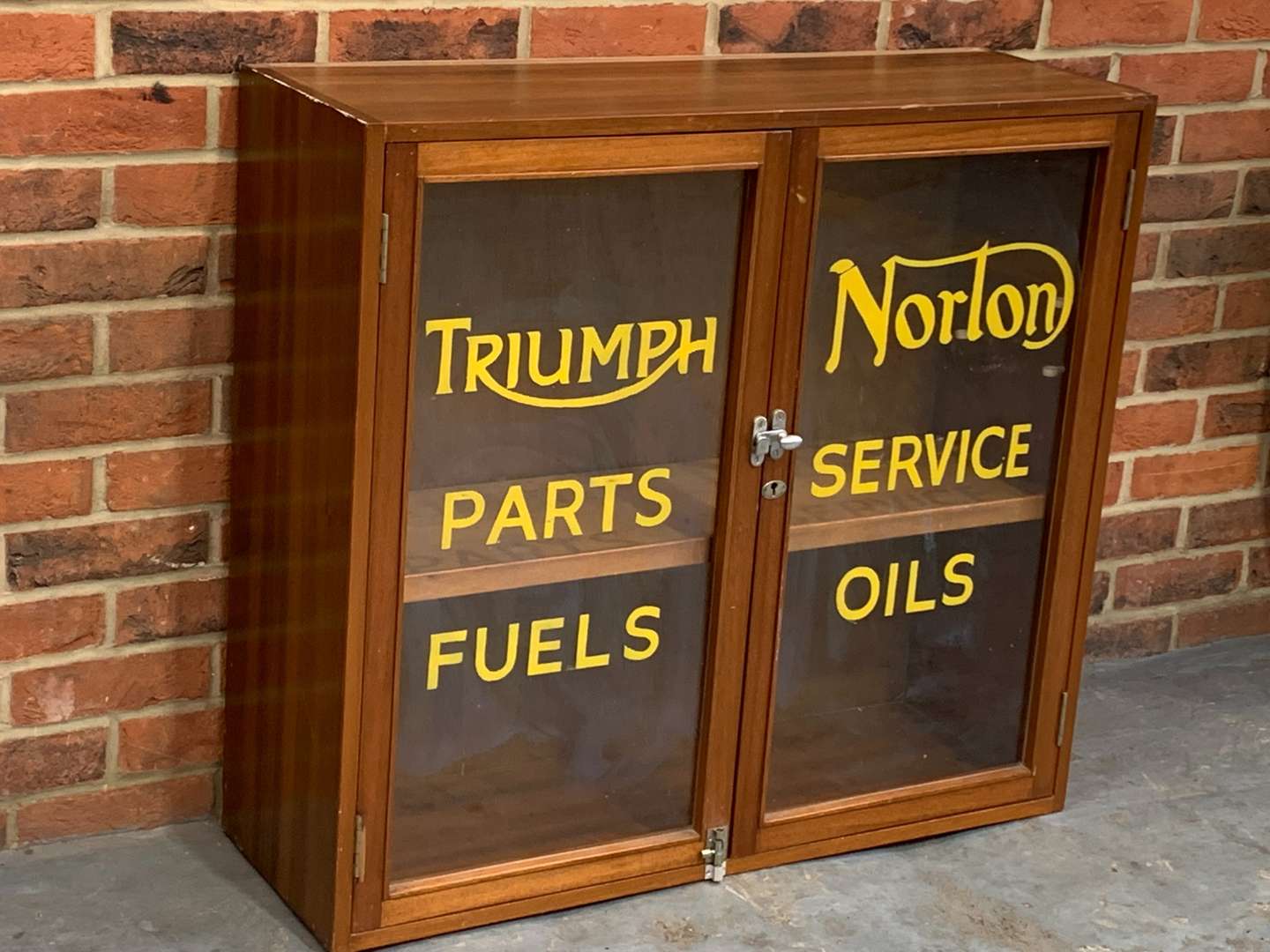 <p>Glazed Motorbike Liveried Cabinet</p>