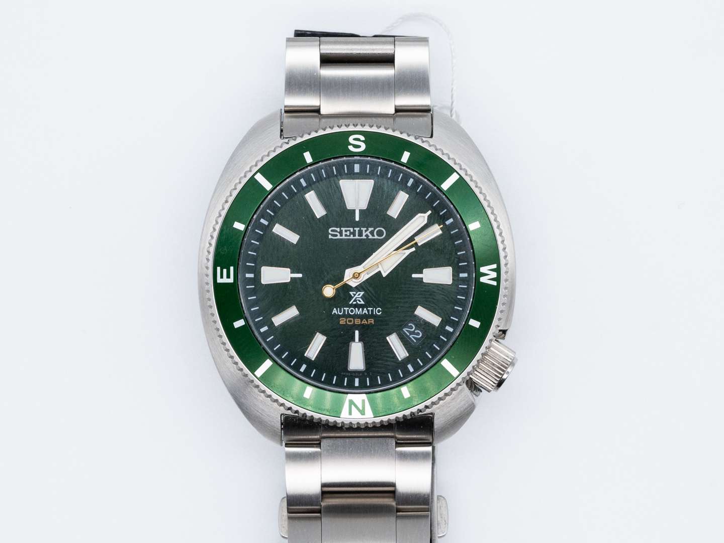 <p>SEIKO, PROSPEX “Turtle”, automatic, stainless steel, centre seconds, calendar, divers watch.</p>