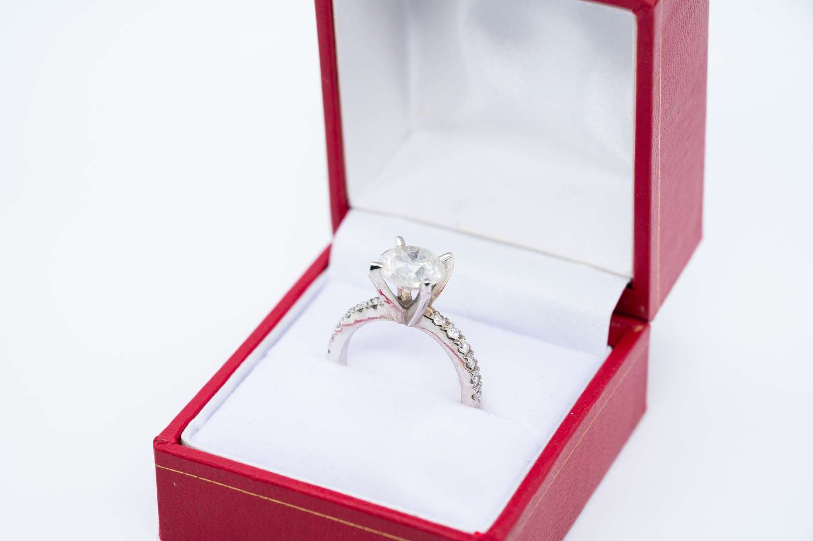 <p>A Solitaire Diamond Ring with 14ct white gold mount,</p>