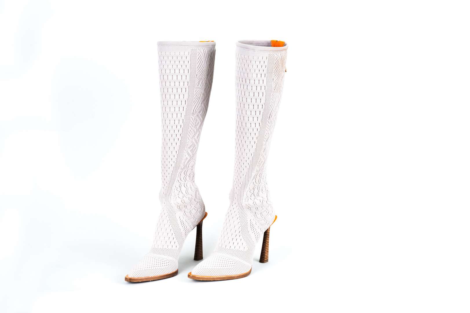 <p>FENDI, &nbsp;a pair of Fframe, knee high boots</p>