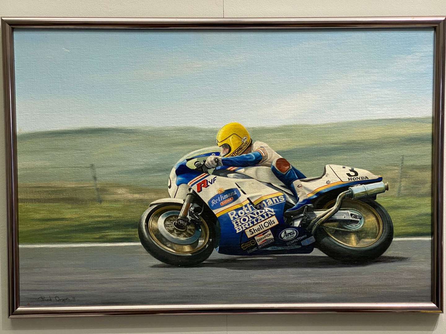 <p>ROD ORGAN, “Joey Dunlop on the Mountain Mile, Isle of Man TT”, oil on board</p>