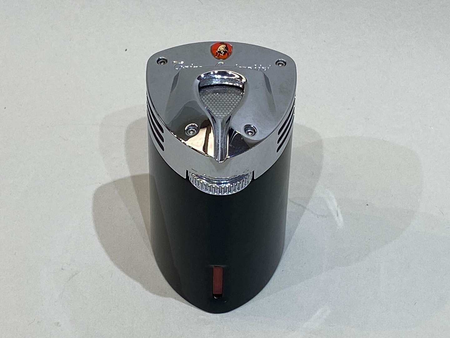 <p>TONINO LAMBORGHINI,<strong> </strong>B1734***, Mugello, a chrome & black, triple flame table lighter</p>