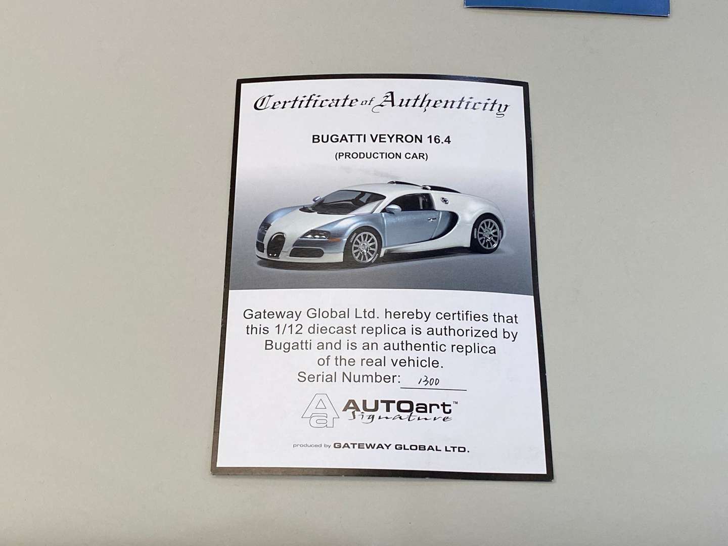 <p>AUTOART, Bugatti, EB 16.4 Veyron production car, 1:12</p>