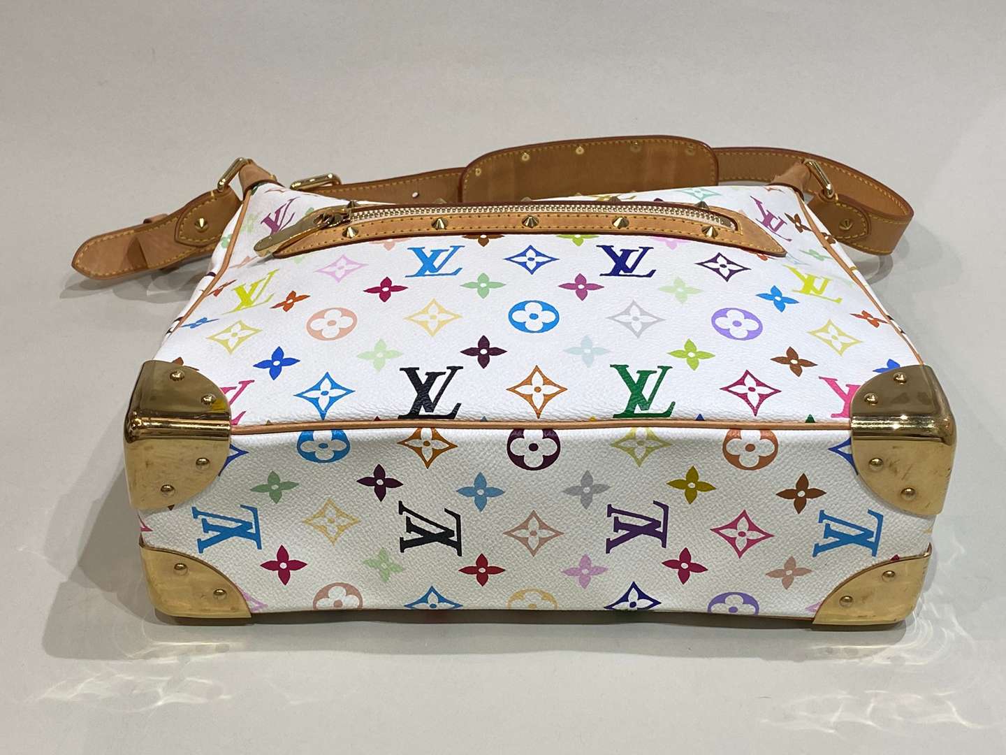 <p>LOUIS VUITTON, Boulogne, leather, multicolour monogrammed, crossbody bag, Le Takashi Murakami</p>