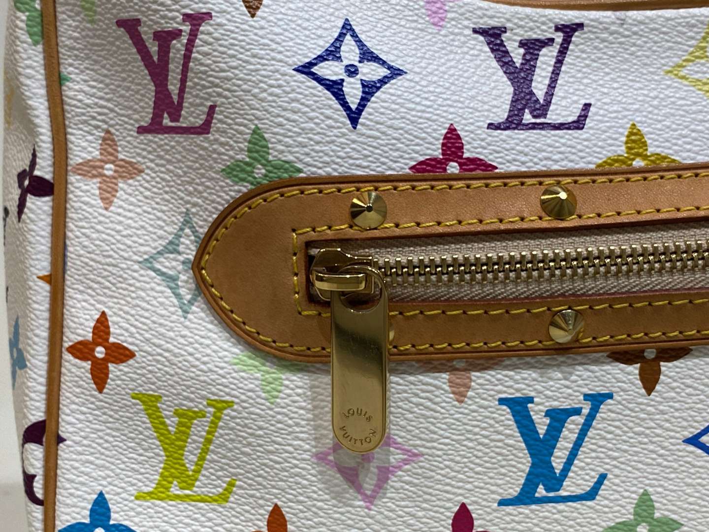 <p>LOUIS VUITTON, Boulogne, leather, multicolour monogrammed, crossbody bag, Le Takashi Murakami</p>