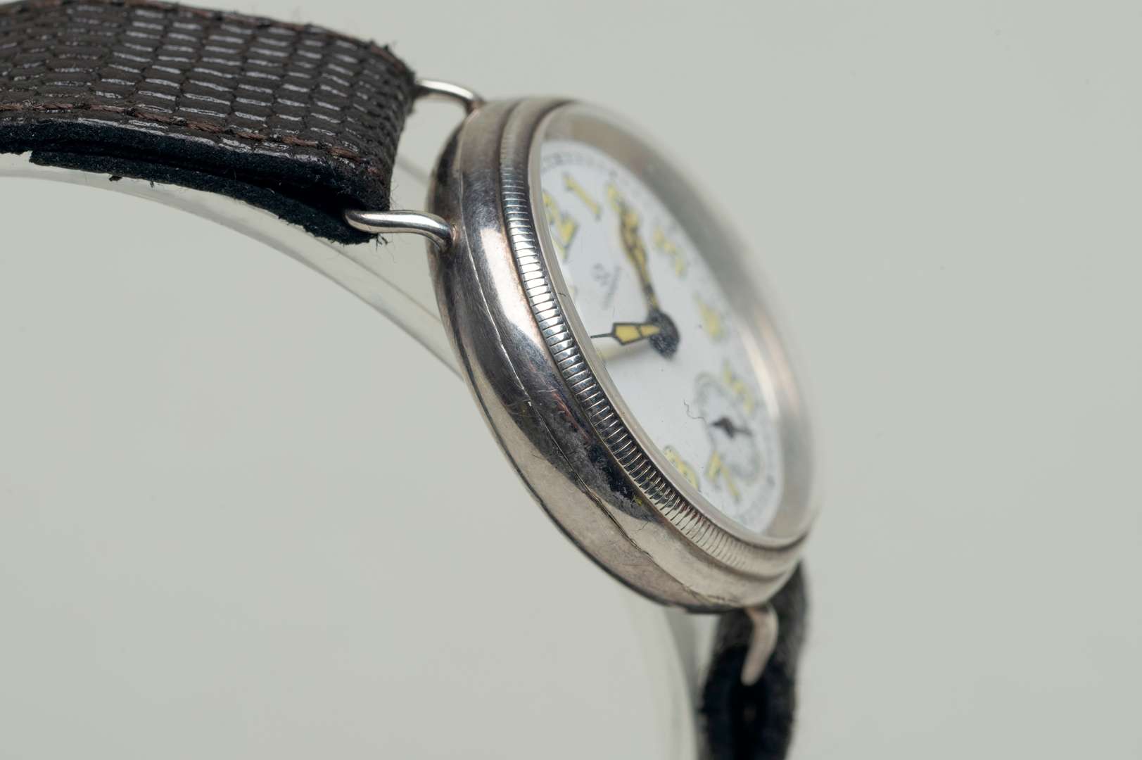 <p>OMEGA, an early 20th century silver cased wristwatch</p>