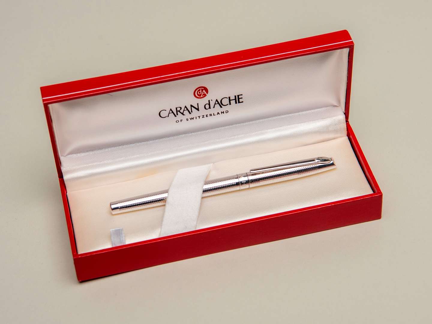 <p>CARAN D'ACHE FOR PATEK PHILIPPE, a cased ball point pen</p>