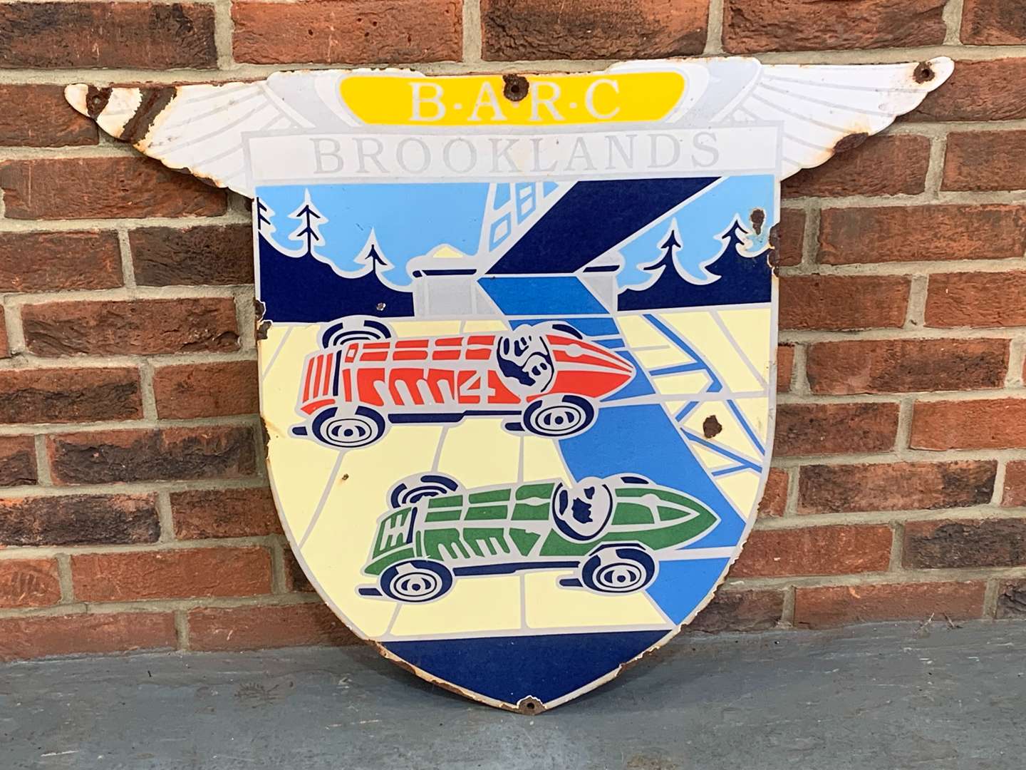 <p>BARC Brooklands Enamel Emblem Sign</p>