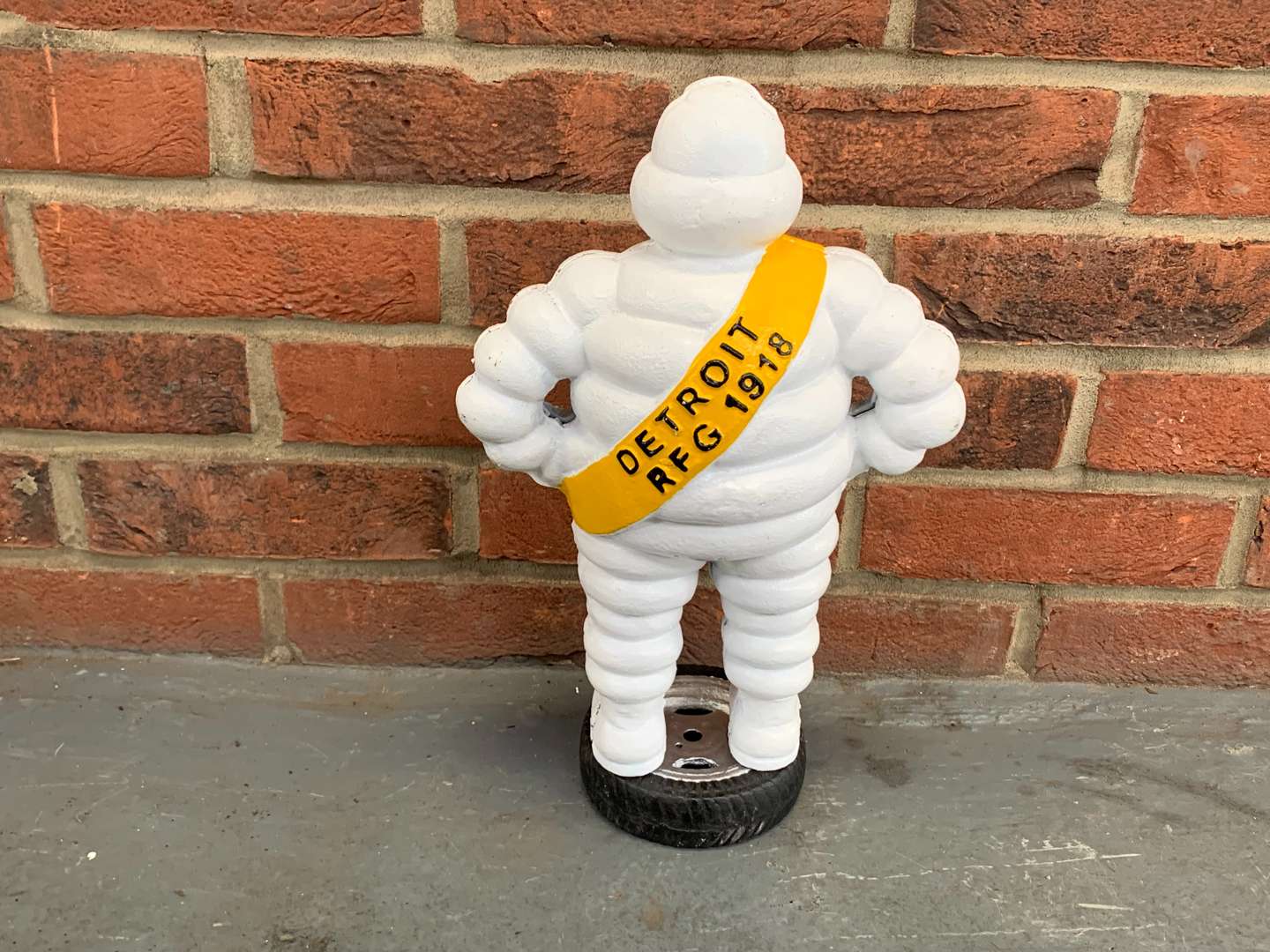 <p>Michelin Standing On A Tyre Cast Figure</p>