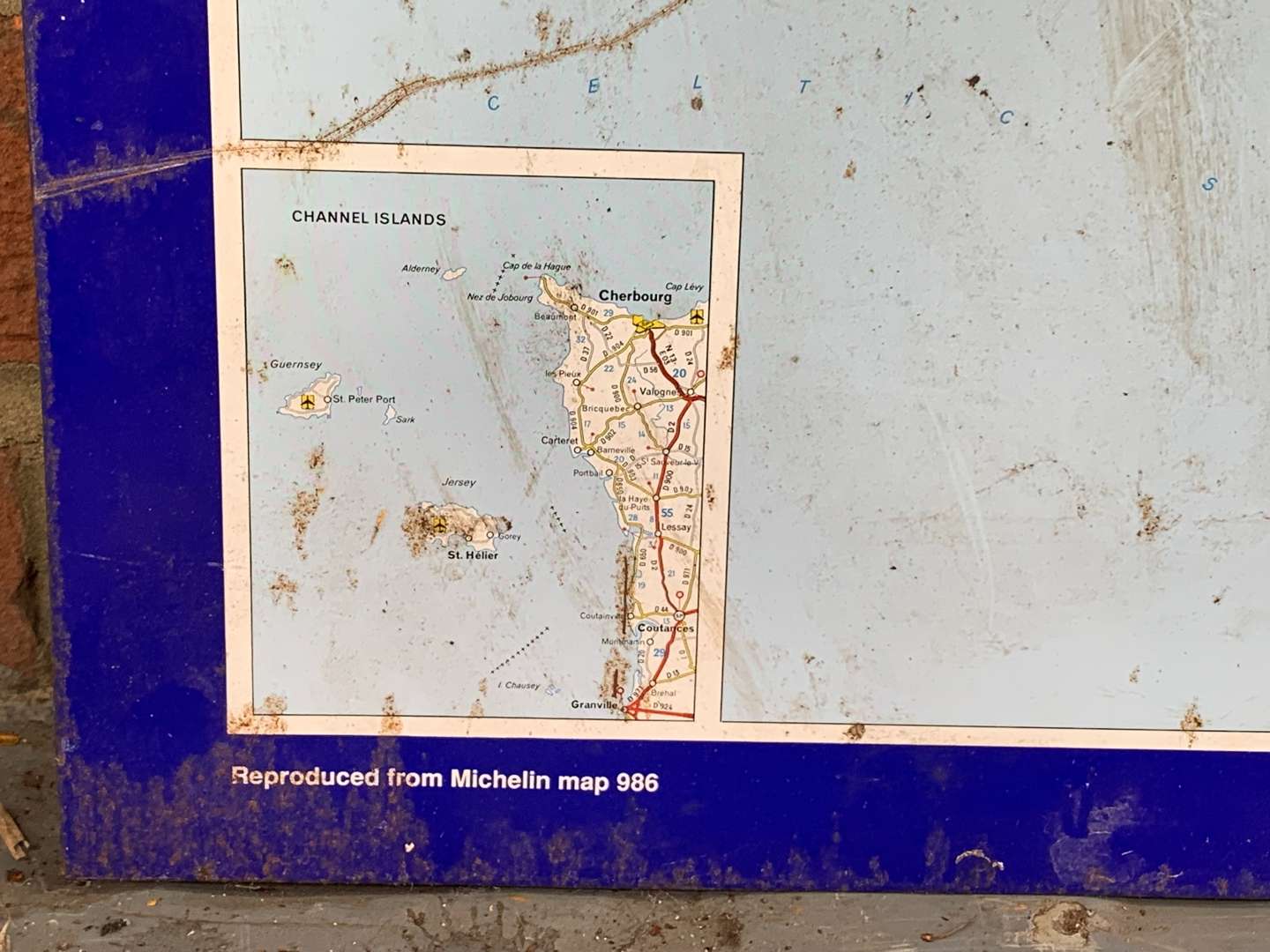 <p>Tin Michelin Map Sign</p>