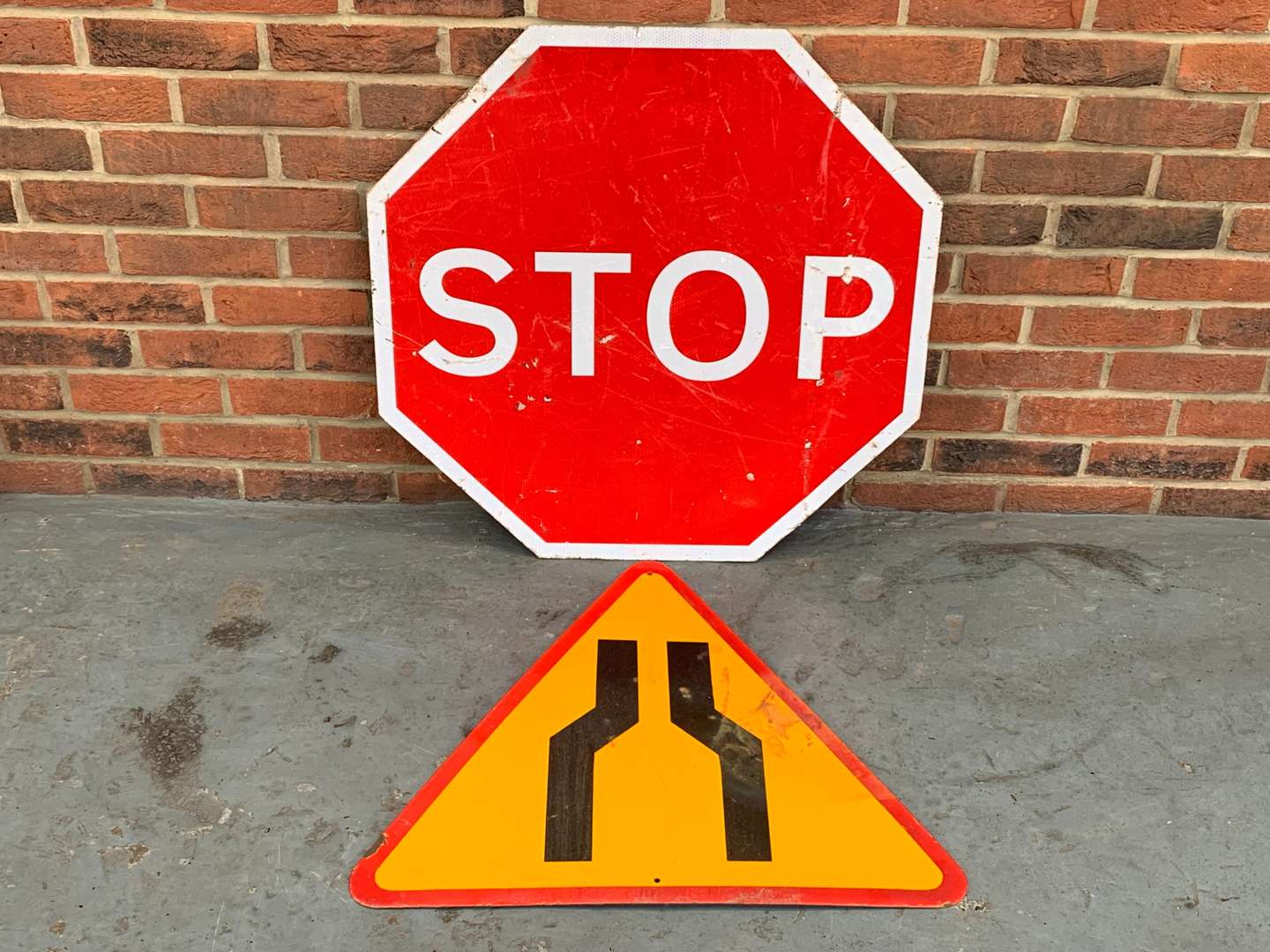 <p>Two Road Warning Signs</p>