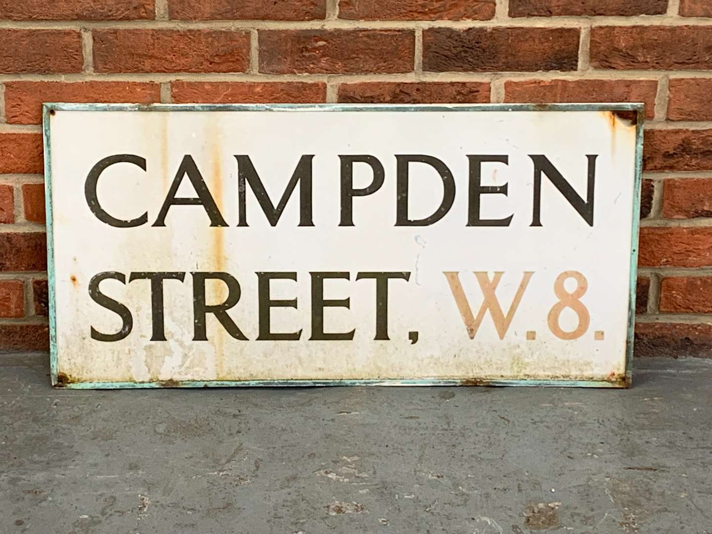 <p>Campden Street W.8. Enamel Street Sign</p>