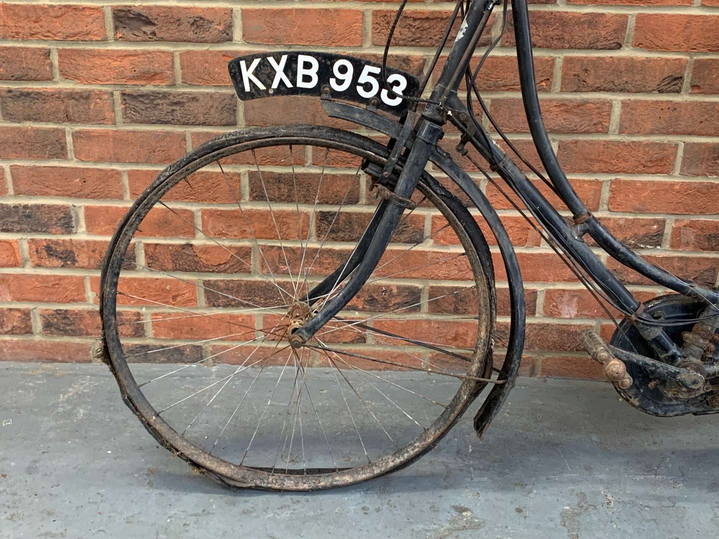 <p>Trojan Mini Motor Attached to a Vintage Bicycle</p>