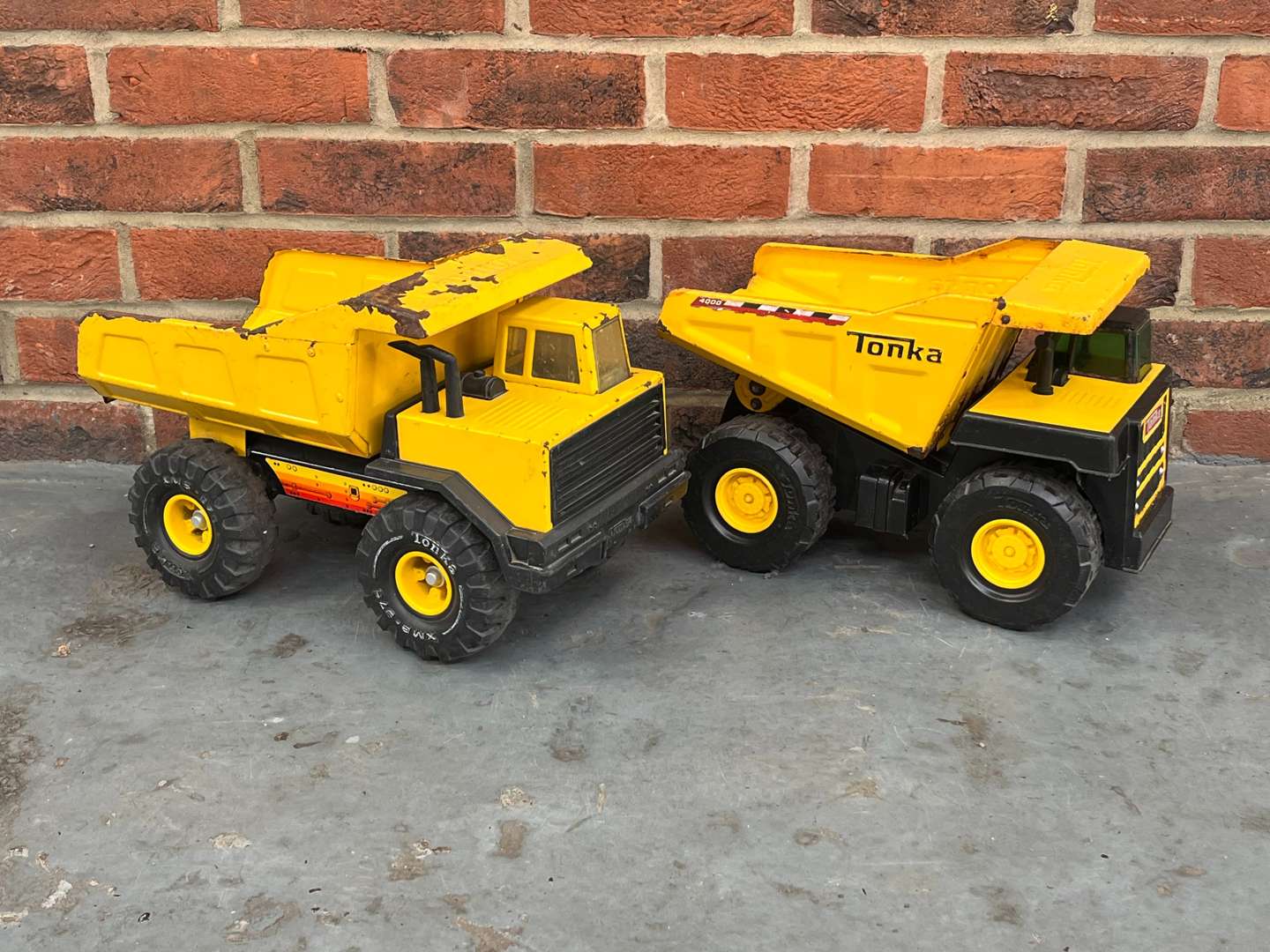 <p>Two Tonka Tin Plate Toy Trucks</p>