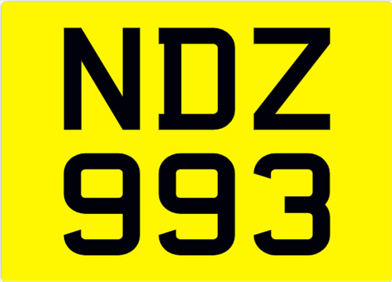 <p>&nbsp; NDZ 993 Registration Number</p>