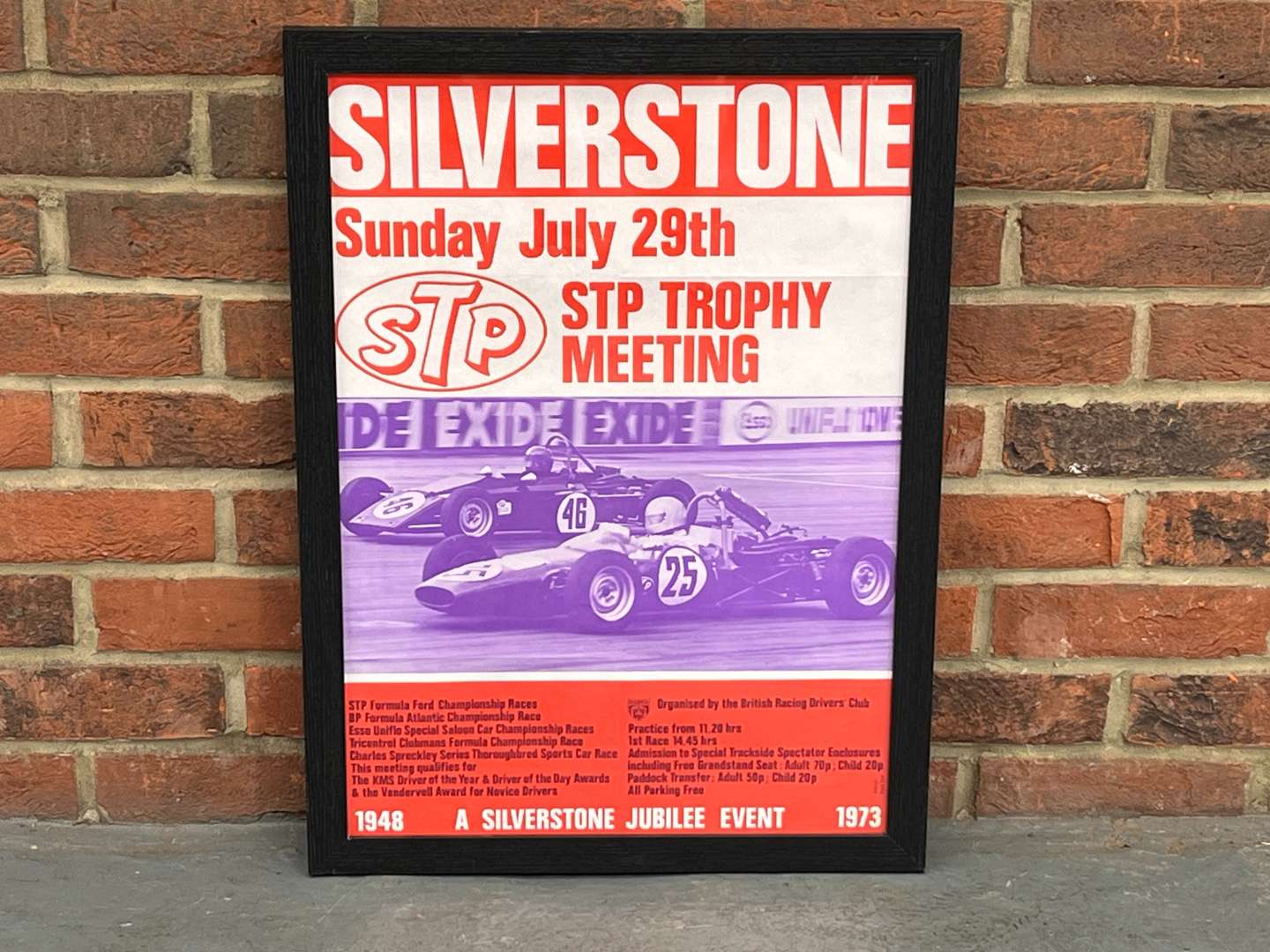 <p>Silverstone Framed 1973 STP Trophy Meeting Race Poster</p>