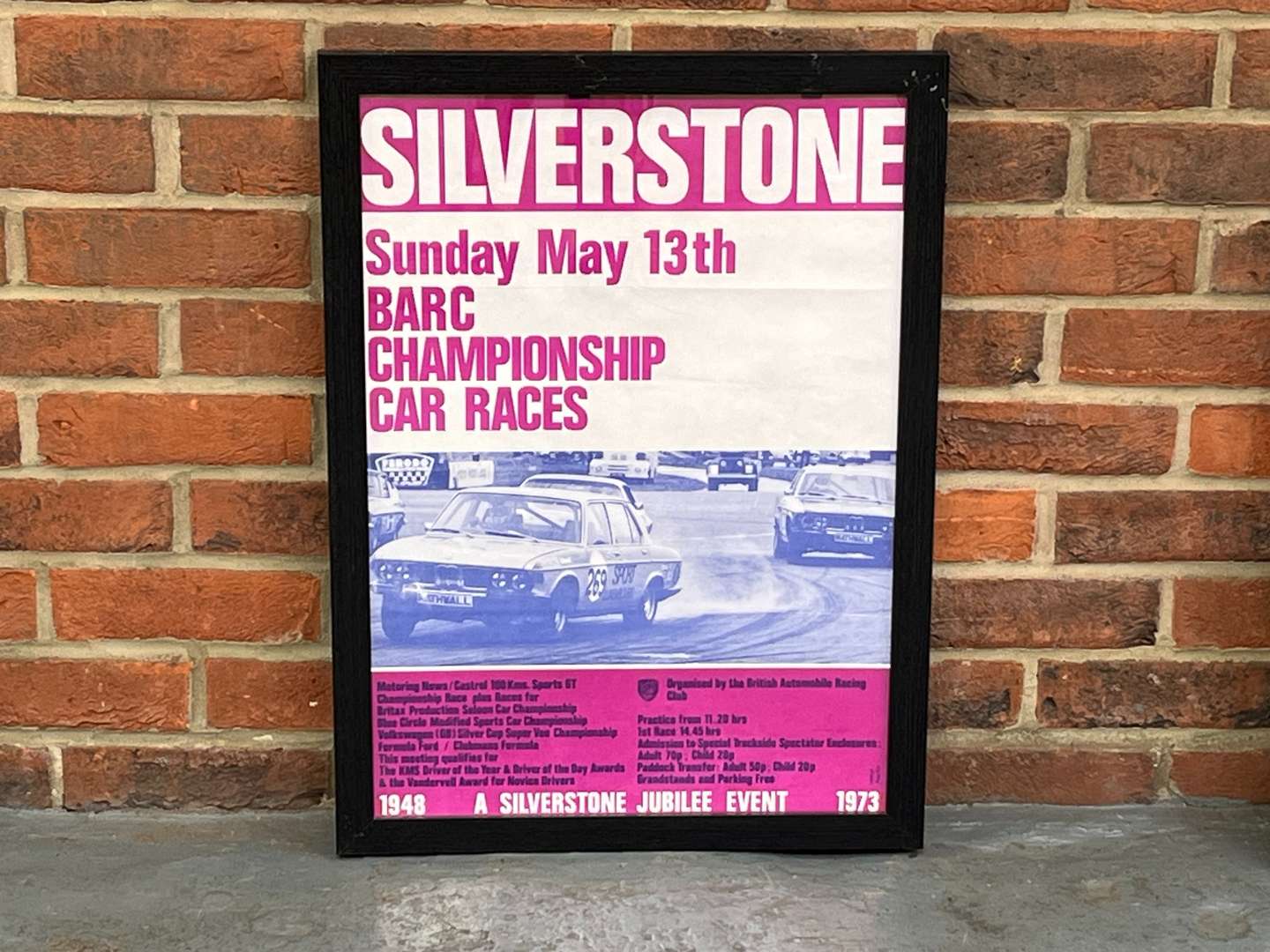 <p>Silverstone Framed 1973 BARC Championship Car Races Poster</p>