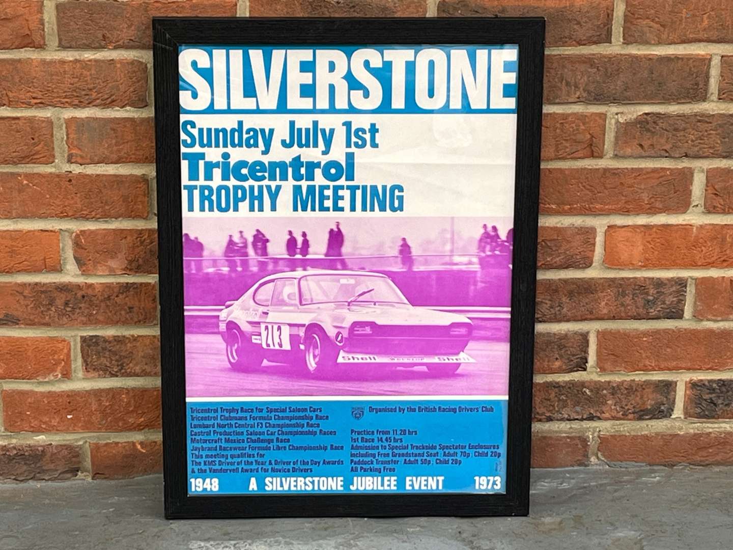 <p>Silverstone Framed 1973 Tricentrol Trophy Meeting Race Poster</p>