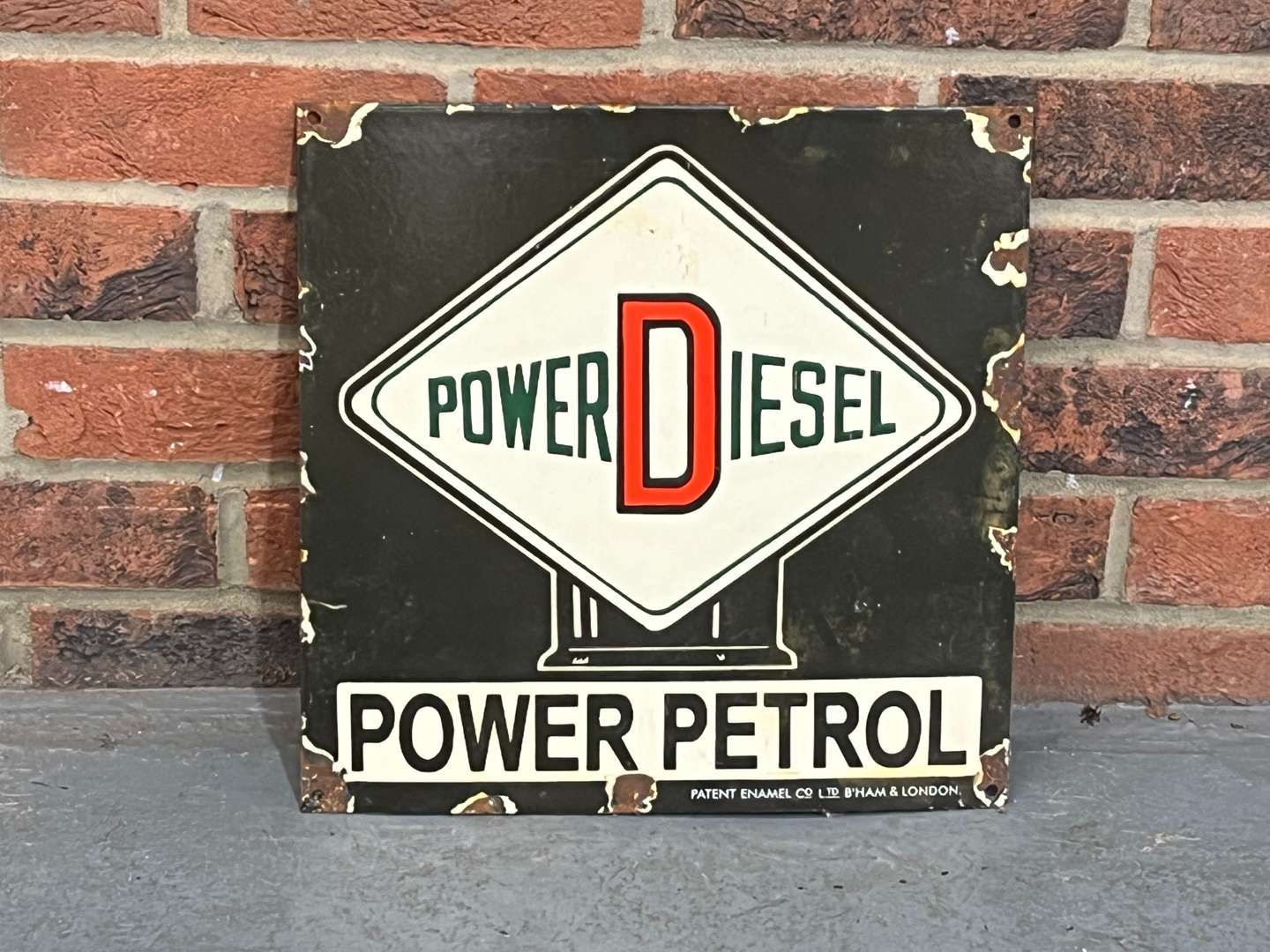 <p>Power Diesel Power Petrol Enamel Sign</p>