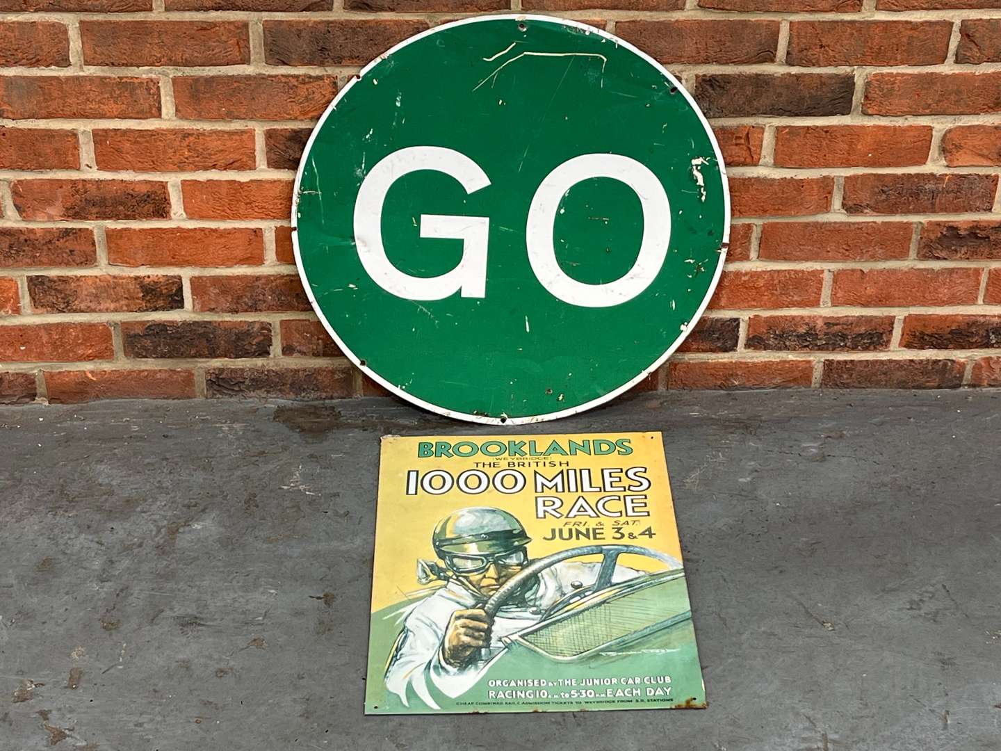 <p>Stop/GO Sign and Brooklands Tin Race (2)</p>