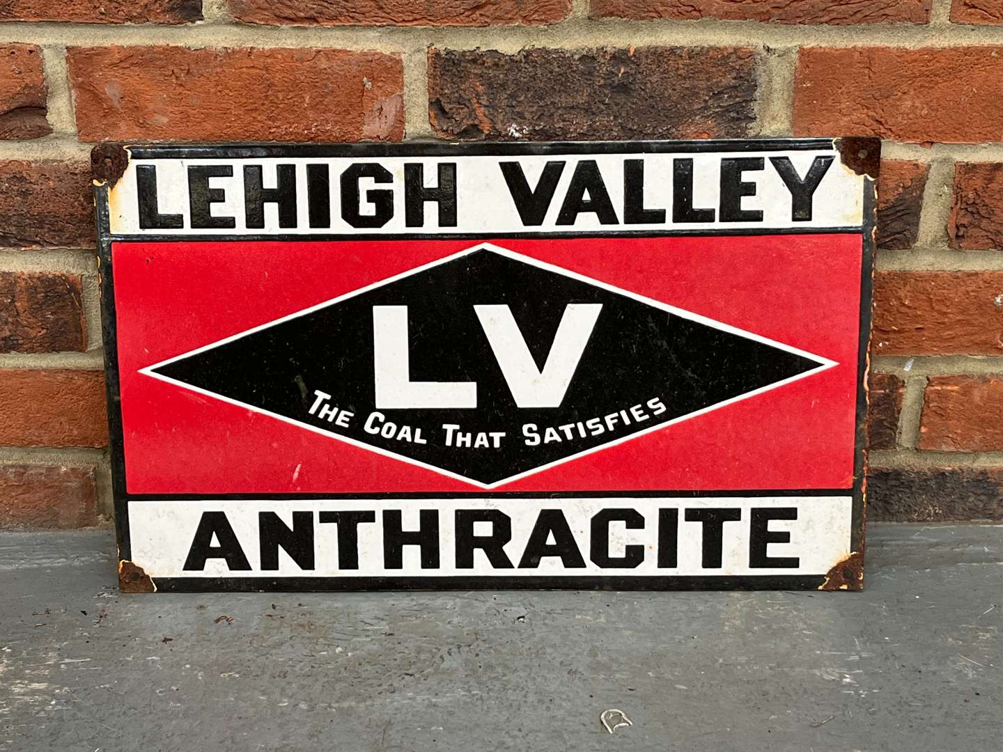 <p>Lehigh Valley Anthracite Enamel Sign</p>