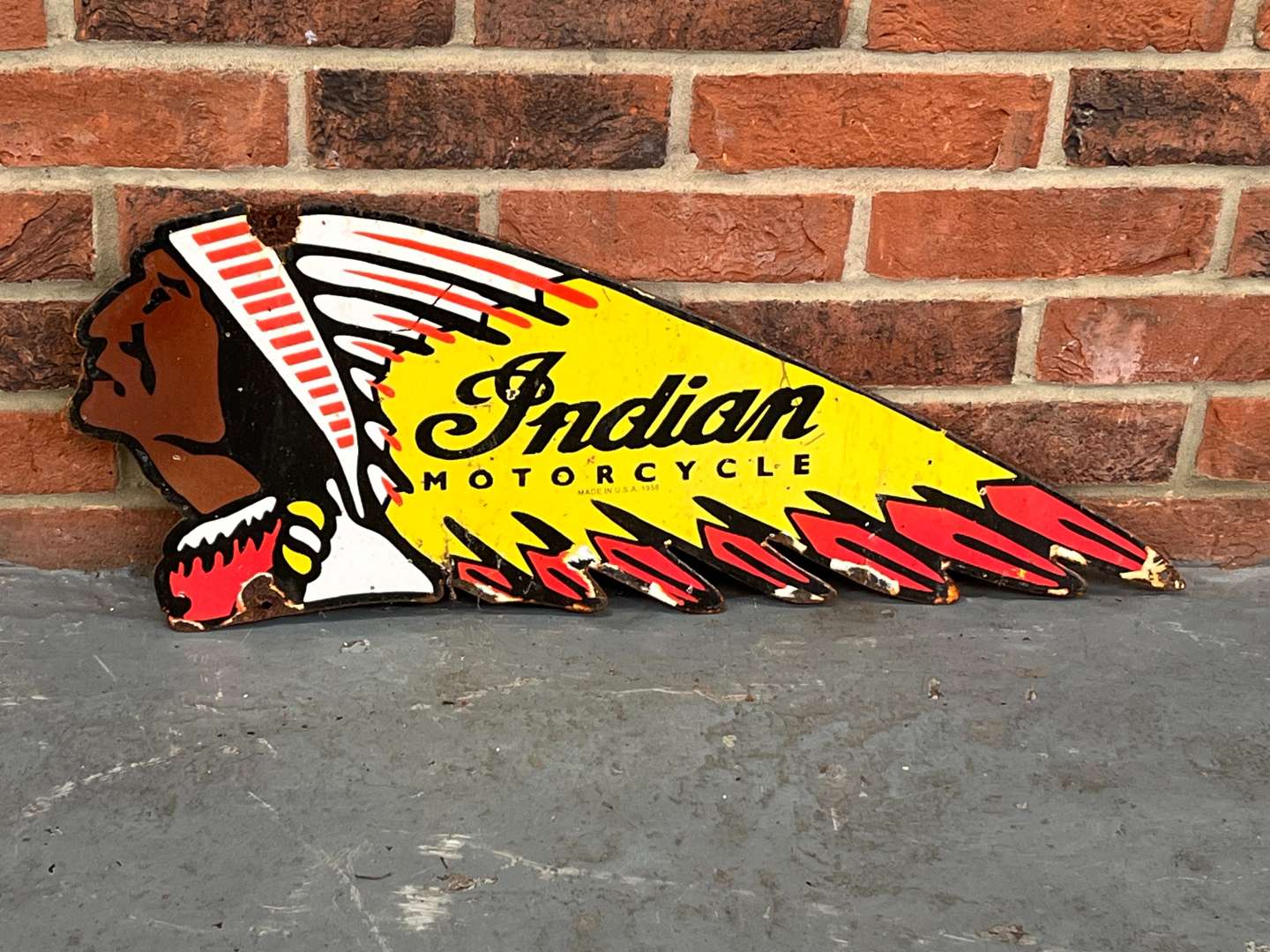 <p>Indian Motorcycles Enamel Sign</p>