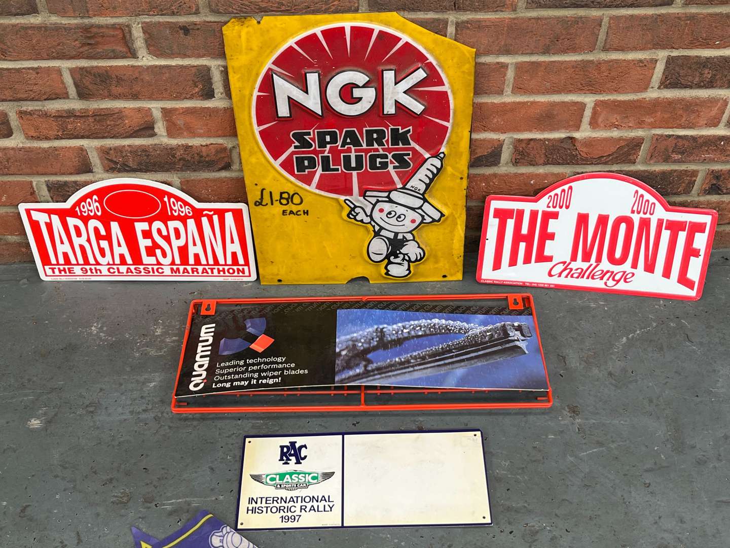 <p>Michelin Bunting, Pally Plaques, NGK Spark Plugs Sign Etc</p>