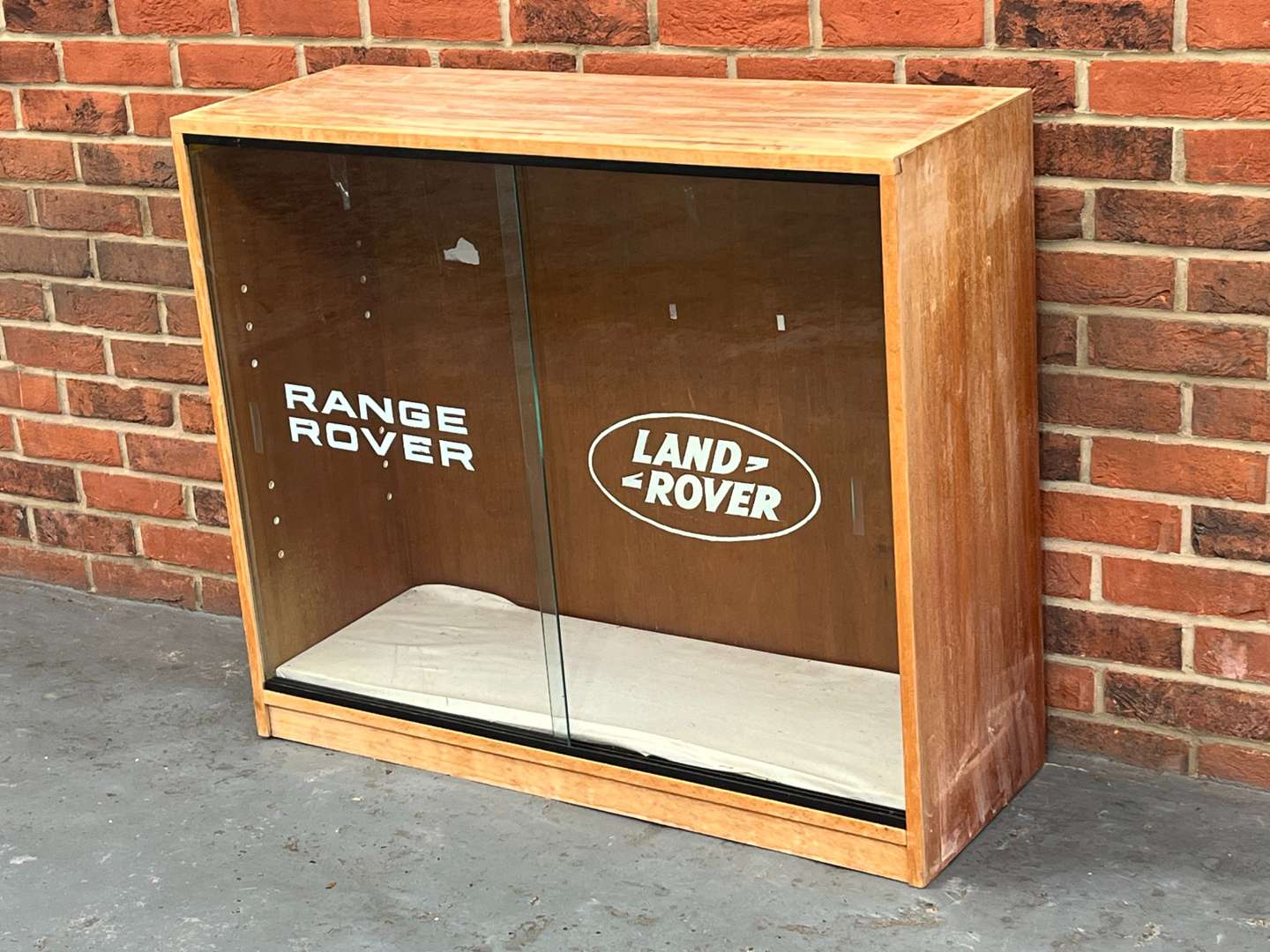 <p>Land Rover Painted Glass Fronted Display Cabinet</p>