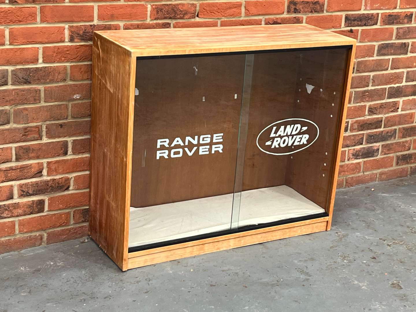 <p>Land Rover Painted Glass Fronted Display Cabinet</p>