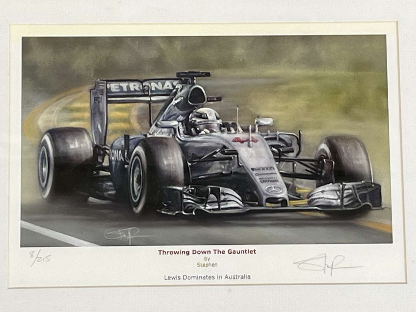 <p>Two Framed Lewis Hamilton Limited Edition Prints By Stephen</p>