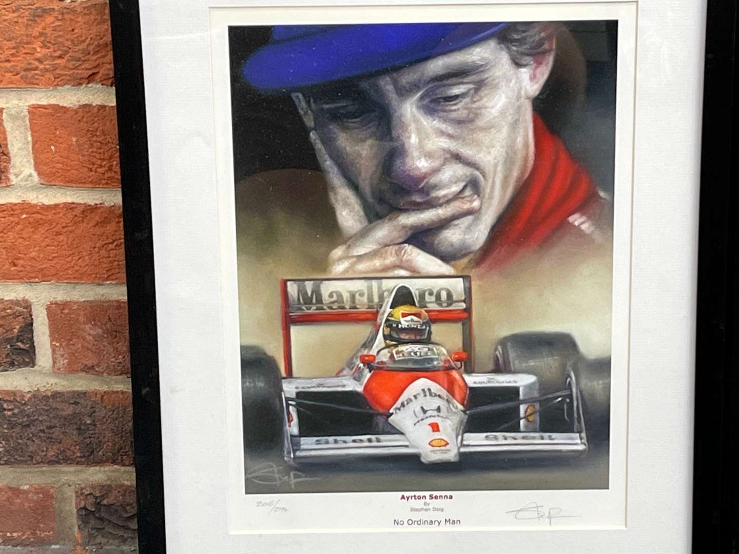 <p>Two Framed F1 Legend and Ayrton Senna Prints By Stephen Doig</p>